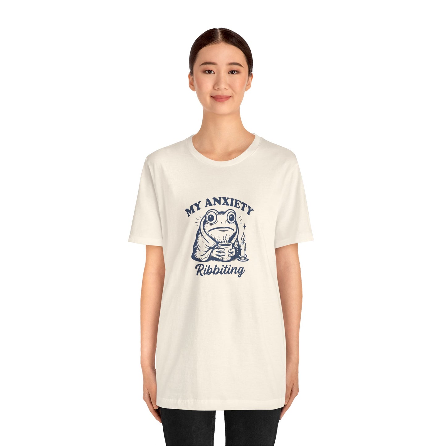 T-Shirt MY ANXIETY Ribbiting Shirt – Funny Anxiety Shirt with Frog Graphic