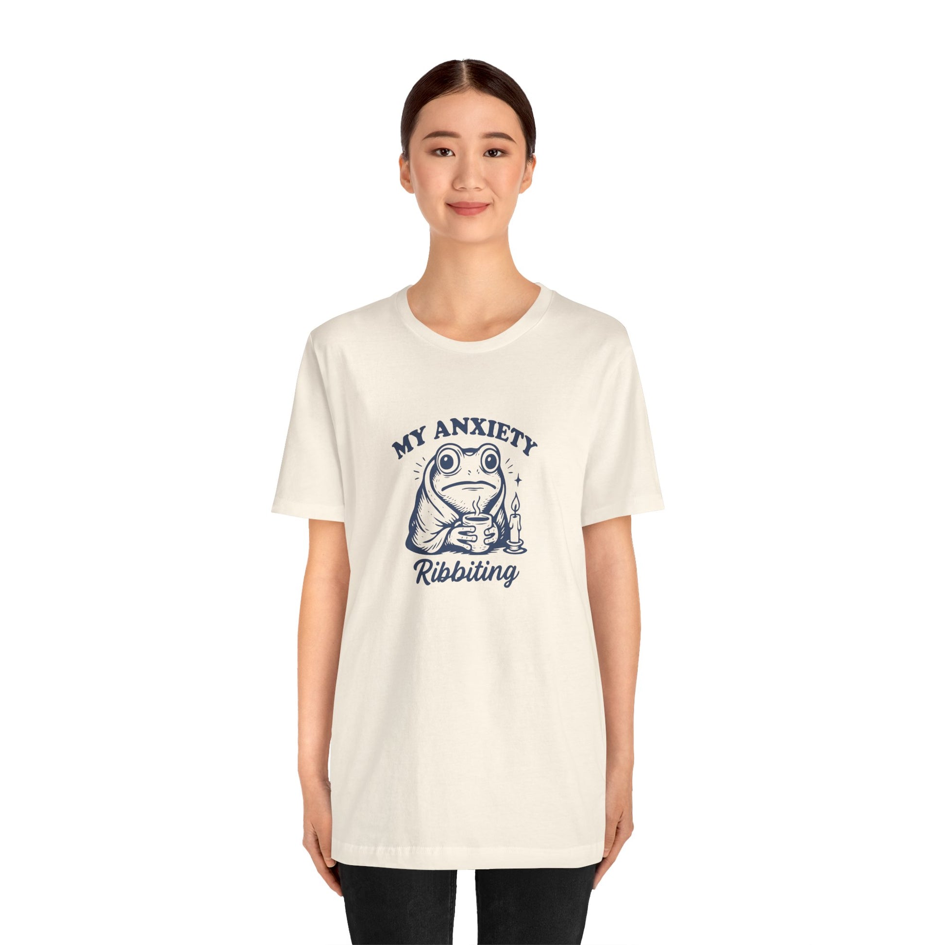T-Shirt MY ANXIETY Ribbiting Shirt – Funny Anxiety Shirt with Frog Graphic