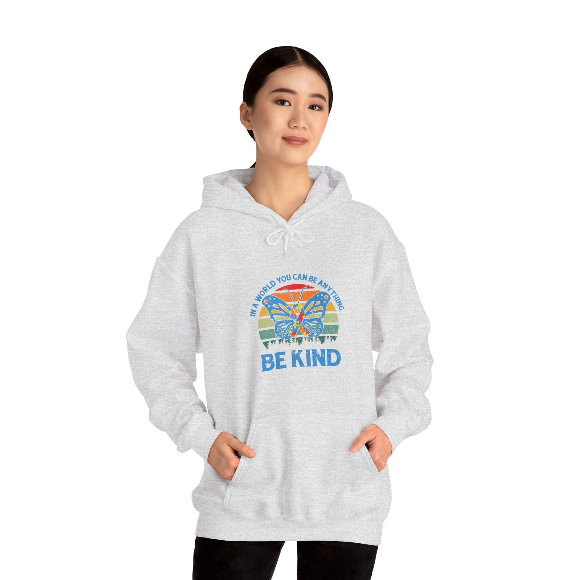 Hoodie IN A WORLD YOU CAN BE ANYTHING Hoodie – Be Kind Autism Advocate Hoodie
