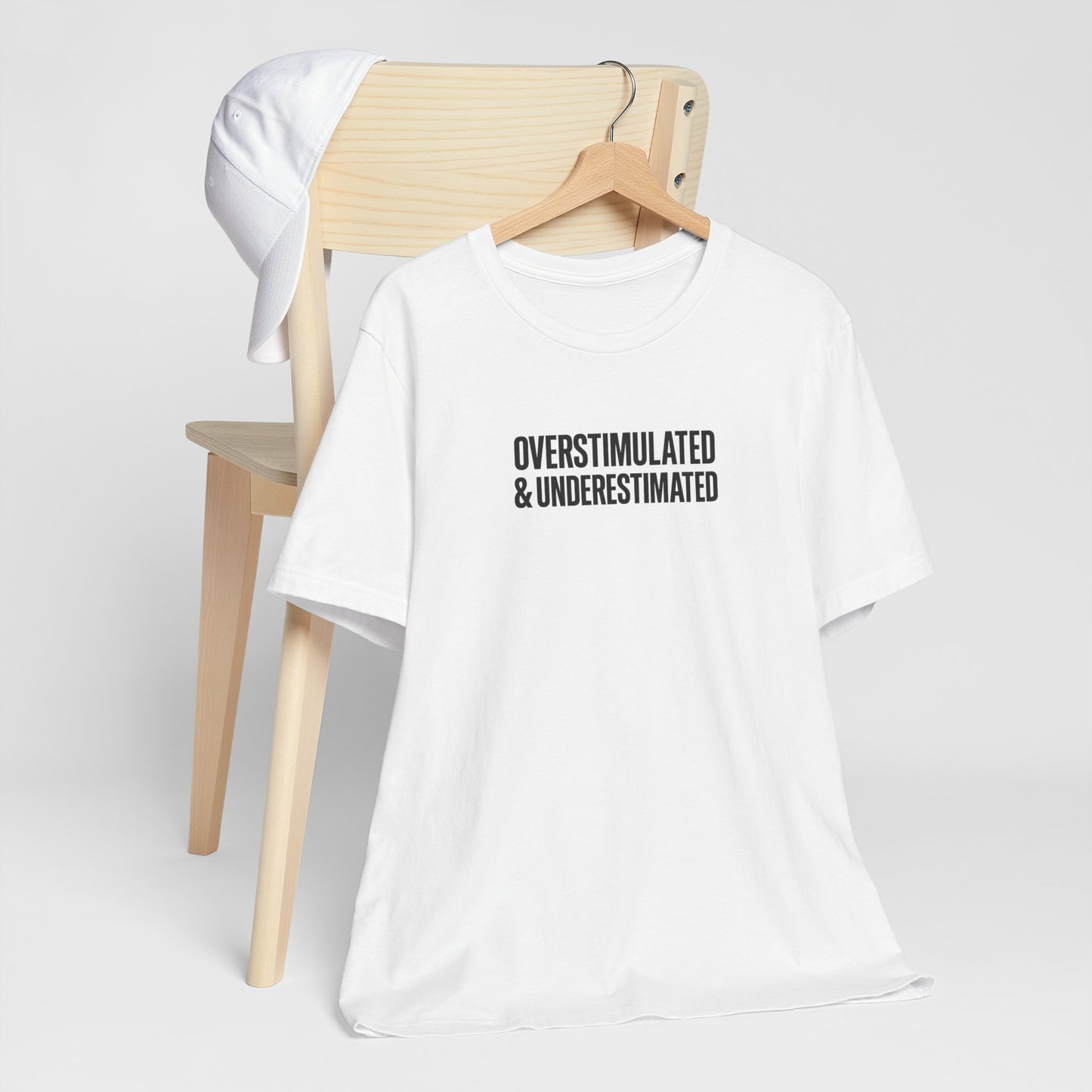 T-Shirt OVERSTIMULATED & UNDERESTIMATED ADHD Minimalist Graphic T-Shirt