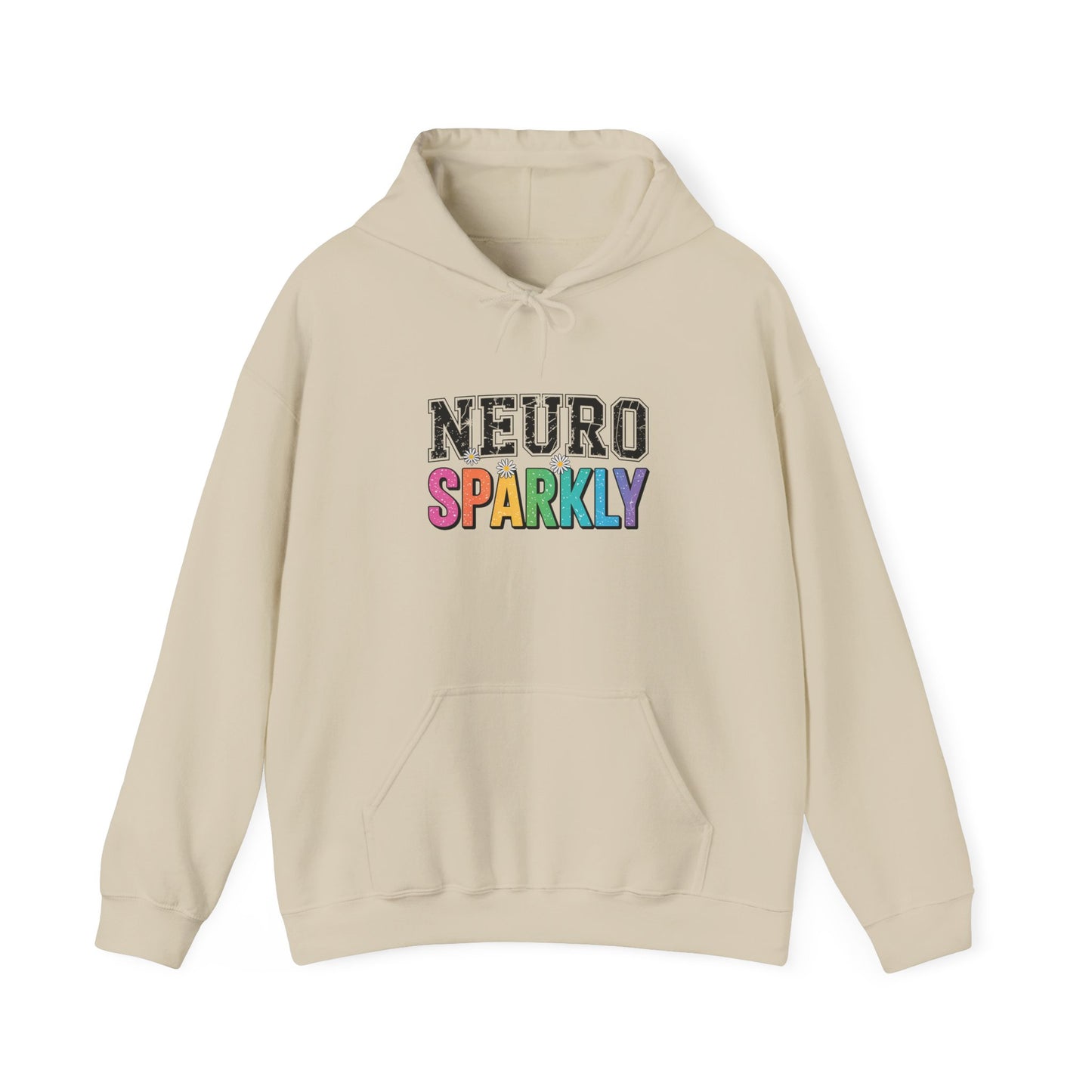 NEURO SPARKLY Autism Hoodie – Bold Varsity Floral Graphic Hoodie