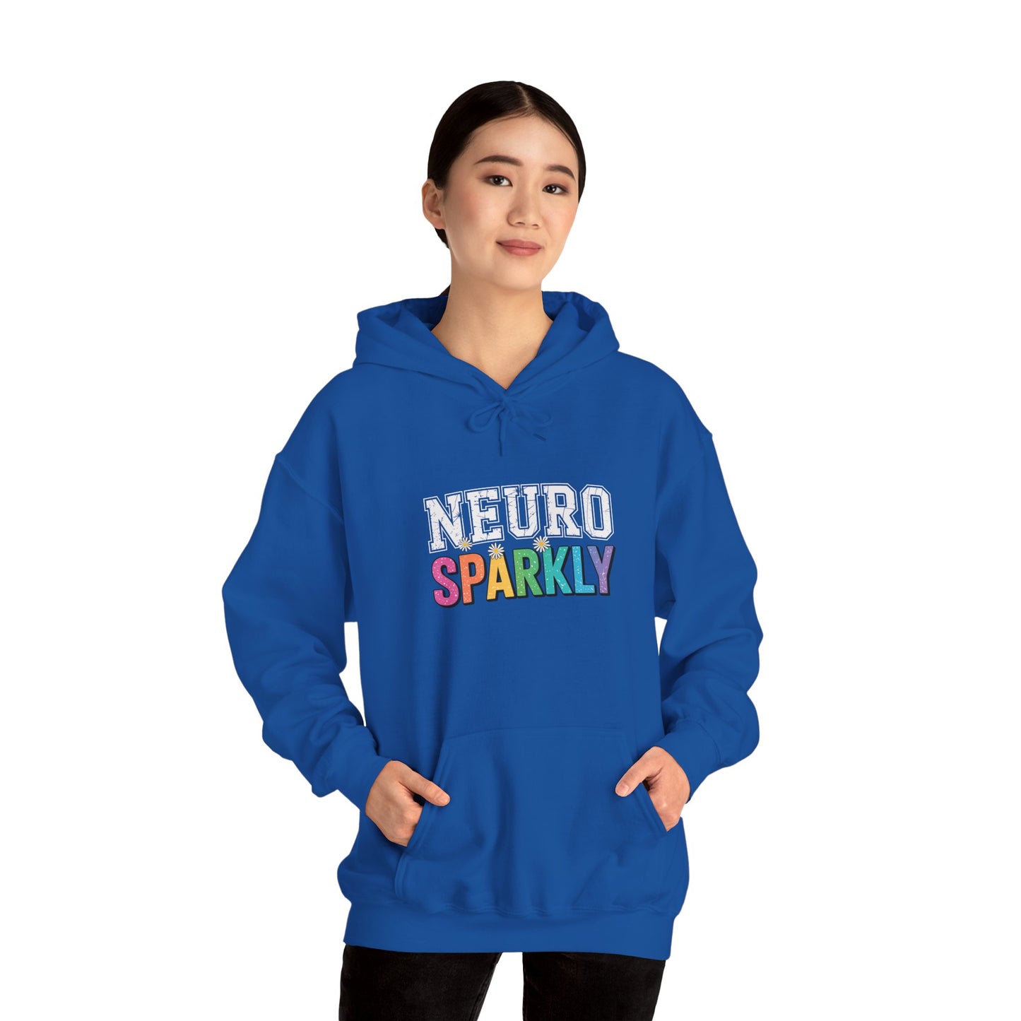 NEURO SPARKLY Autism Hoodie – Bold Varsity Floral Graphic Hoodie