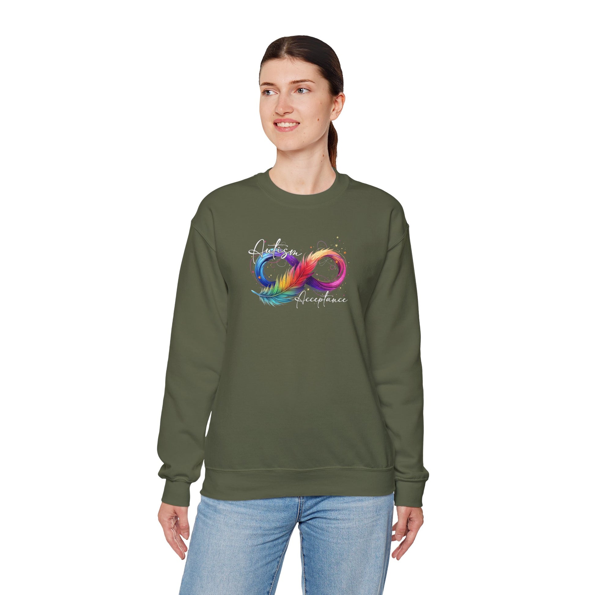 Sweatshirt Autism Acceptance Sweatshirt with Neurodiversity Symbol