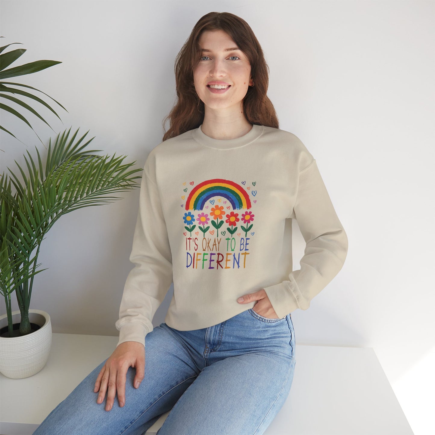 Sweatshirt It's Okay to Be Different Rainbow Autism Awareness Sweatshirt