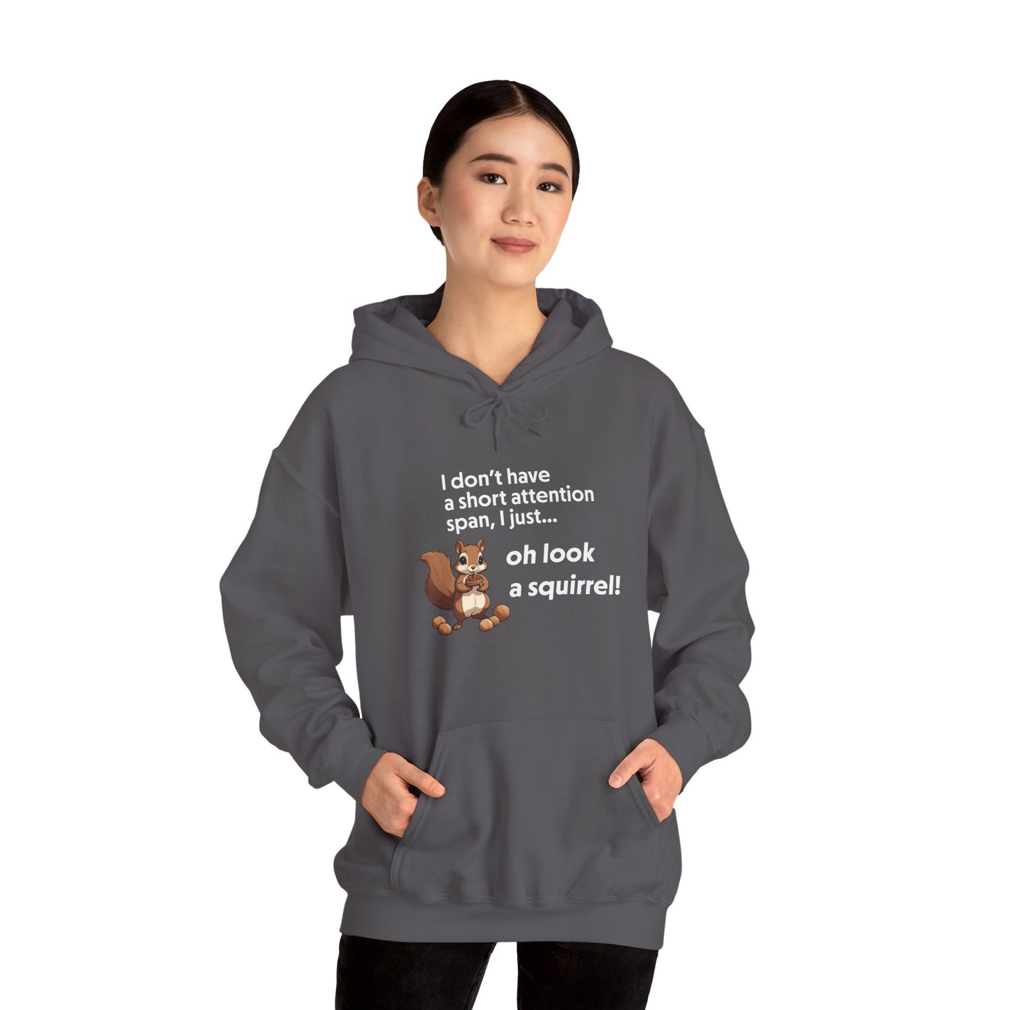 Hoodie I Don’t Have a Short Attention Span – Funny ADHD Hoodie with Squirrel