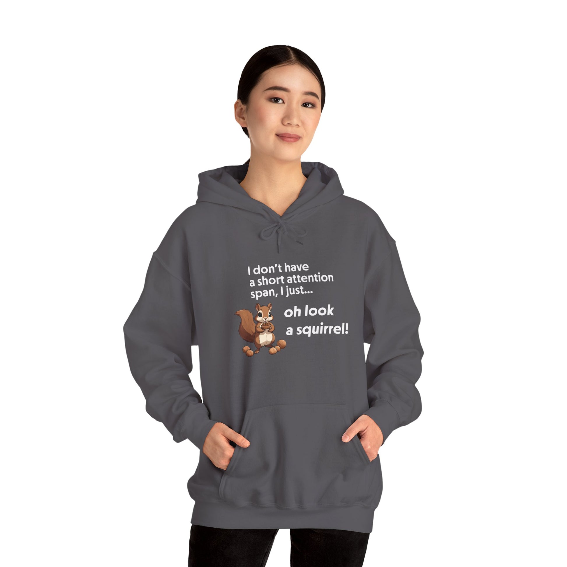 Hoodie I Don’t Have a Short Attention Span – Funny ADHD Hoodie with Squirrel