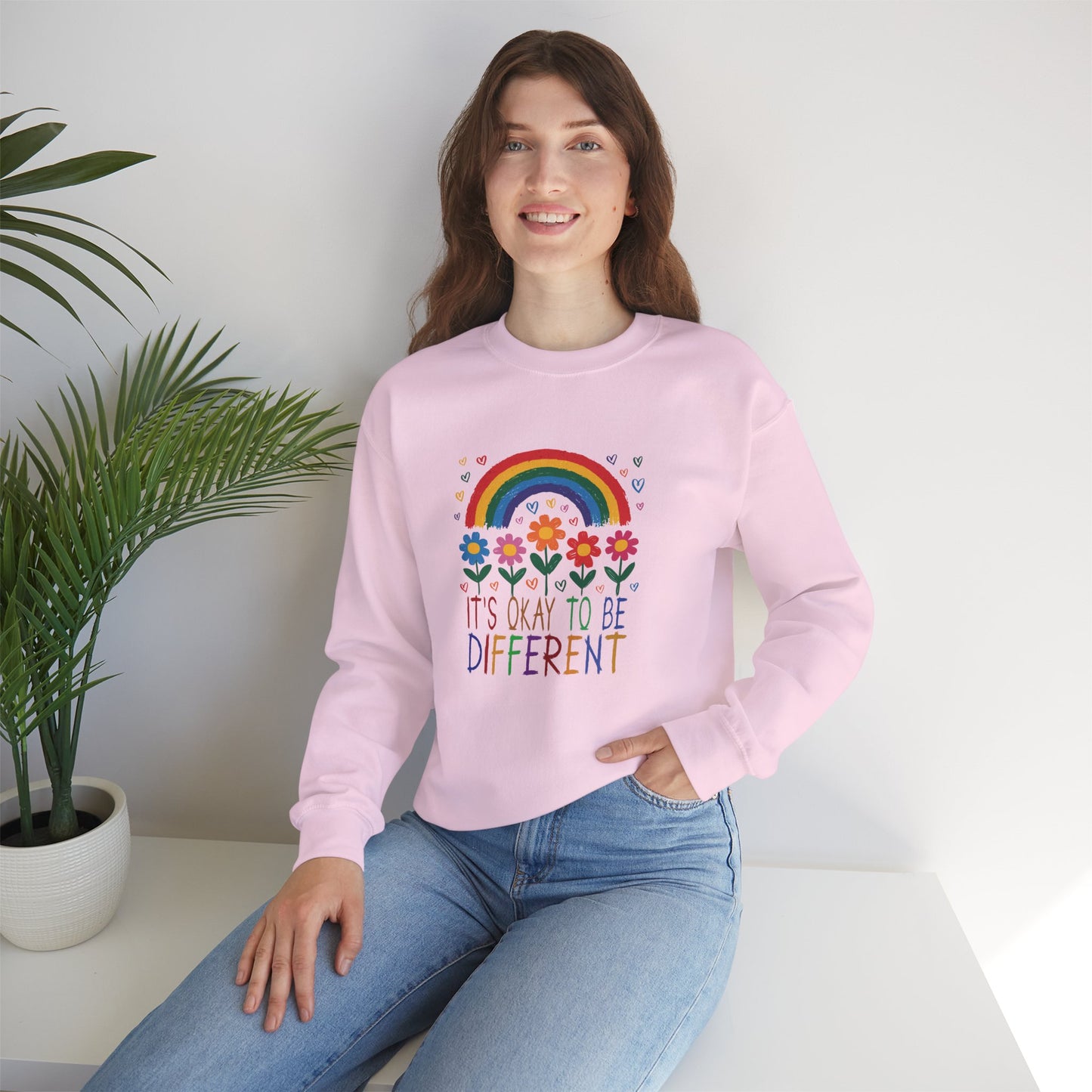 Sweatshirt It's Okay to Be Different Rainbow Autism Awareness Sweatshirt