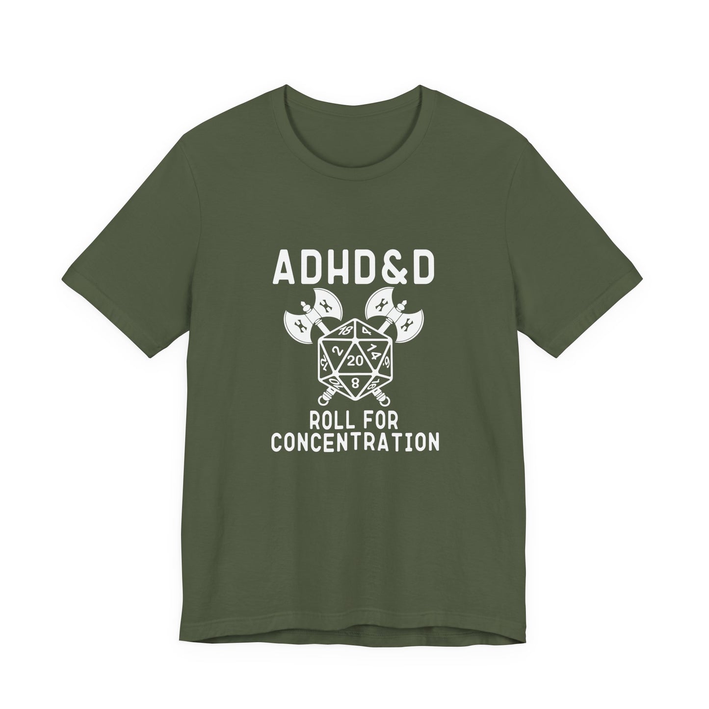 T-Shirt ADHD&D T-Shirt – Funny ADHD Gaming Shirt with Dice and Axes