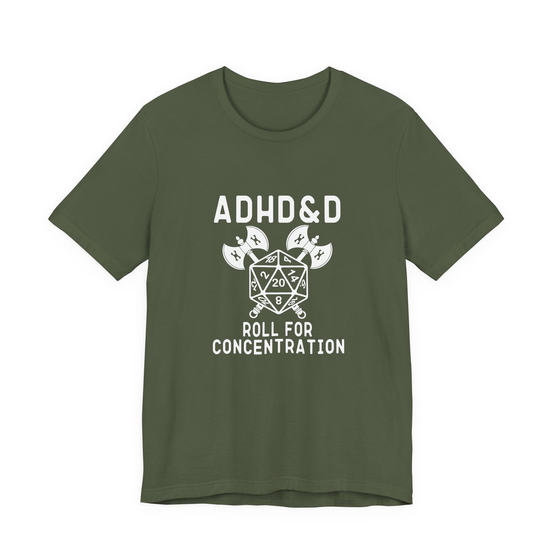 T-Shirt ADHD&D T-Shirt – Funny ADHD Gaming Shirt with Dice and Axes