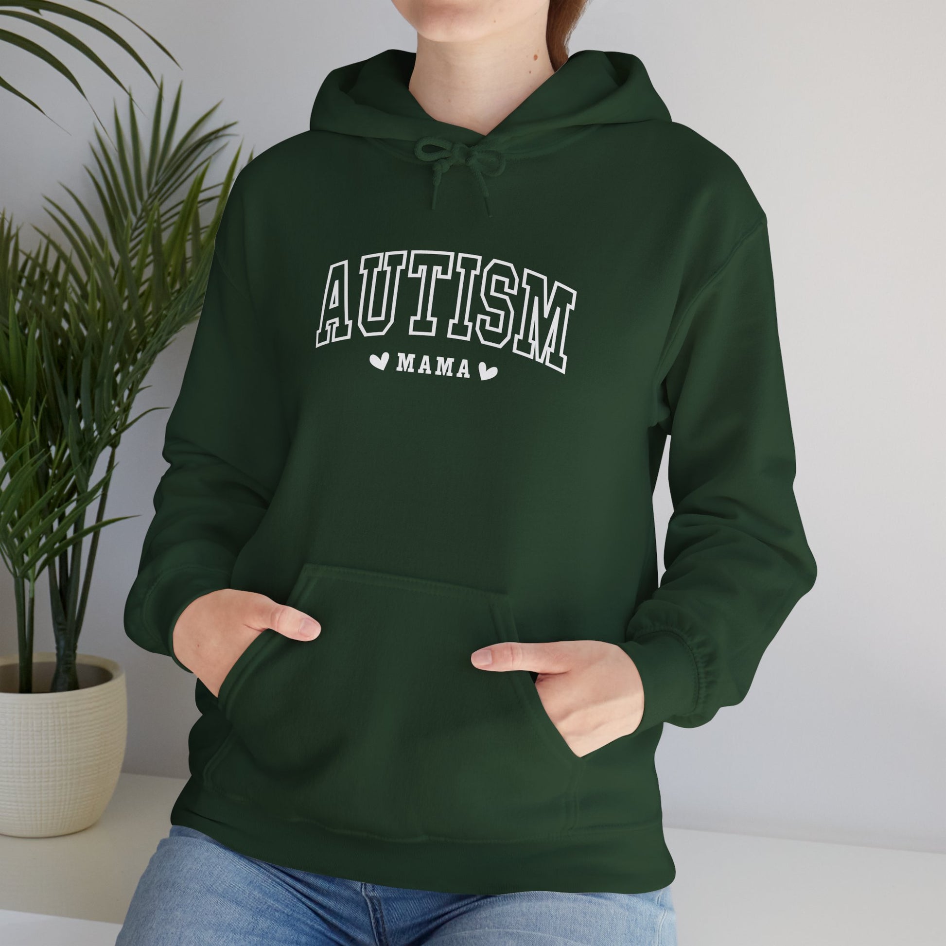 Hoodie AUTISM MAMA Hoodie – Collegiate-Inspired Supportive Mom Design