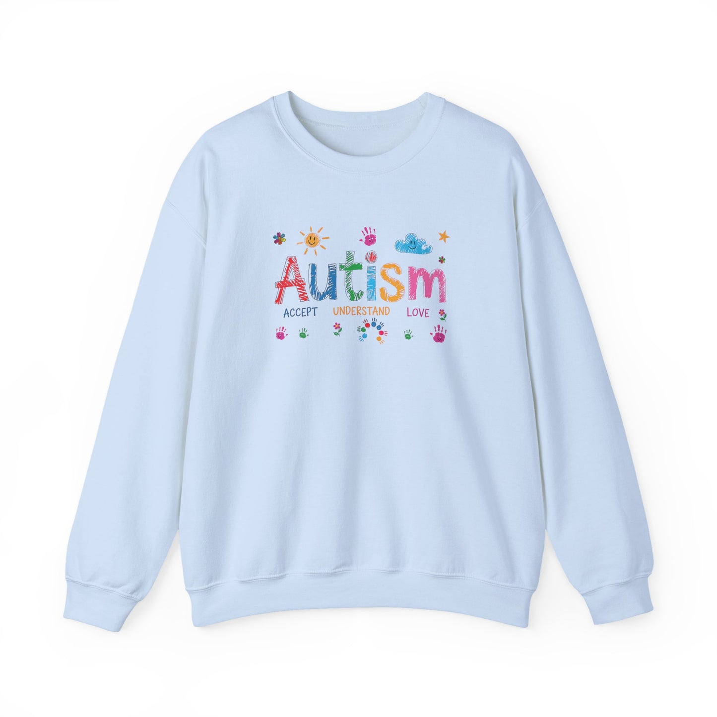 Sweatshirt Accept Understand Love Autism Sweatshirt with Playful Design