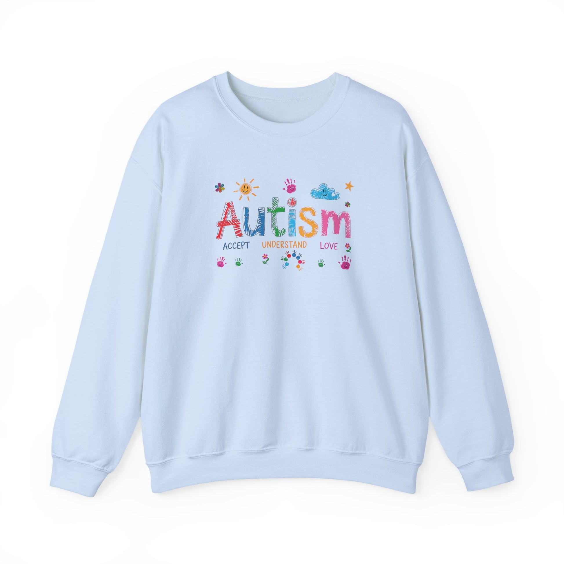 Sweatshirt Accept Understand Love Autism Sweatshirt with Playful Design