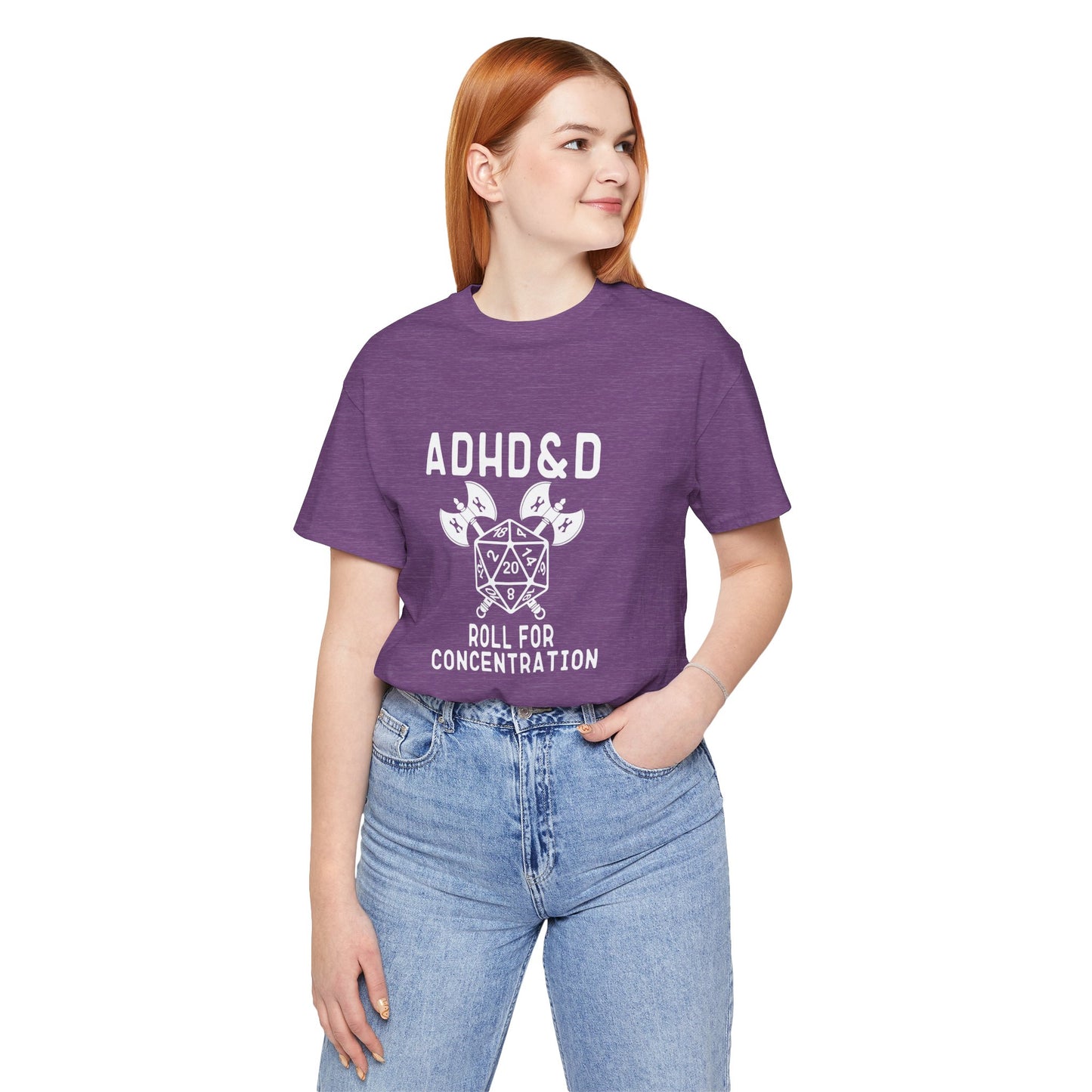 T-Shirt ADHD&D T-Shirt – Funny ADHD Gaming Shirt with Dice and Axes