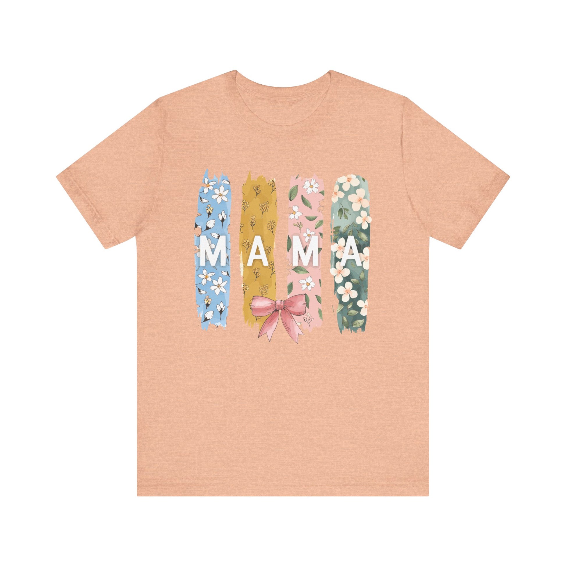 Heather Peach Mama – Colorful Floral Mom’s Day Shirt for Stylish Moms