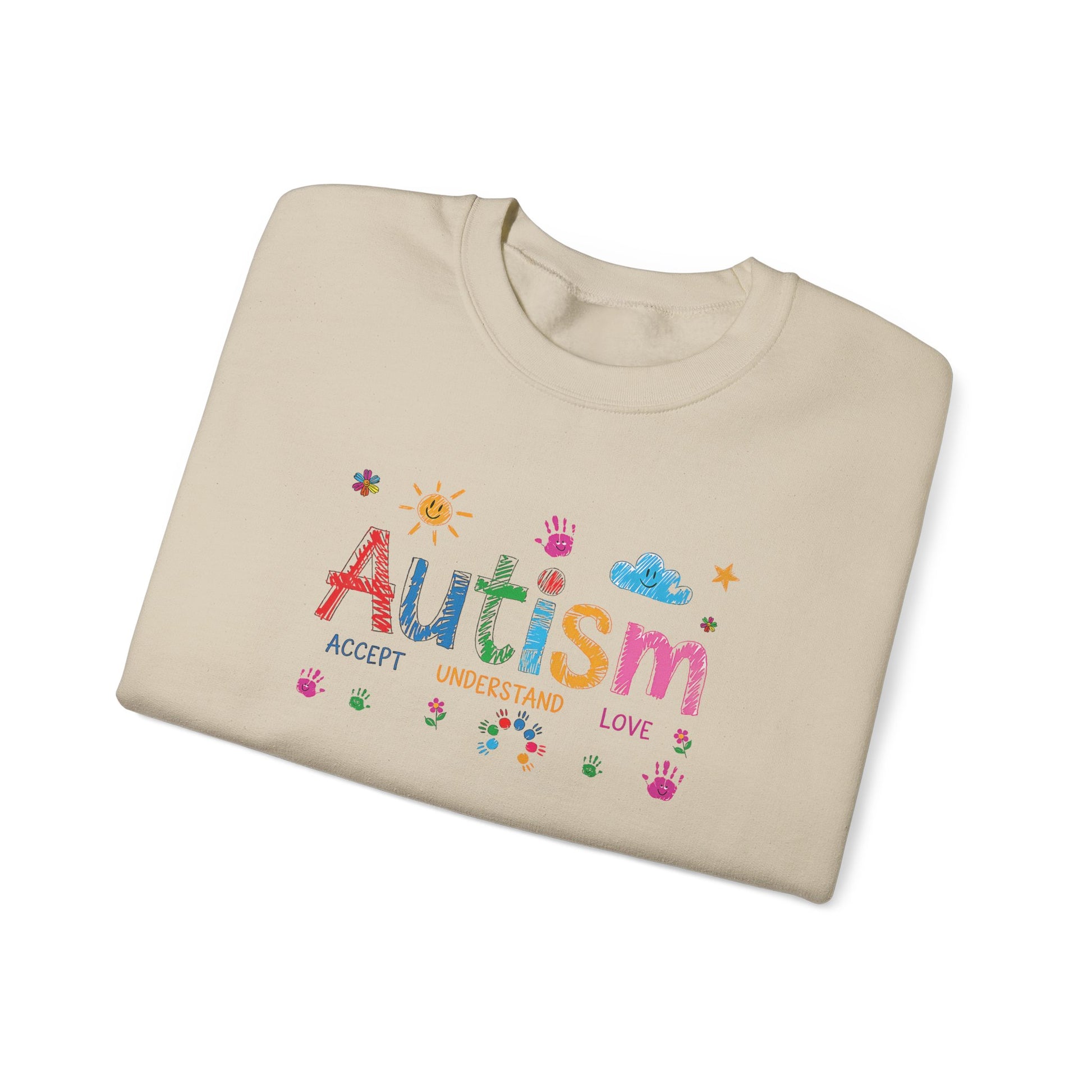 Sweatshirt Accept Understand Love Autism Sweatshirt with Playful Design
