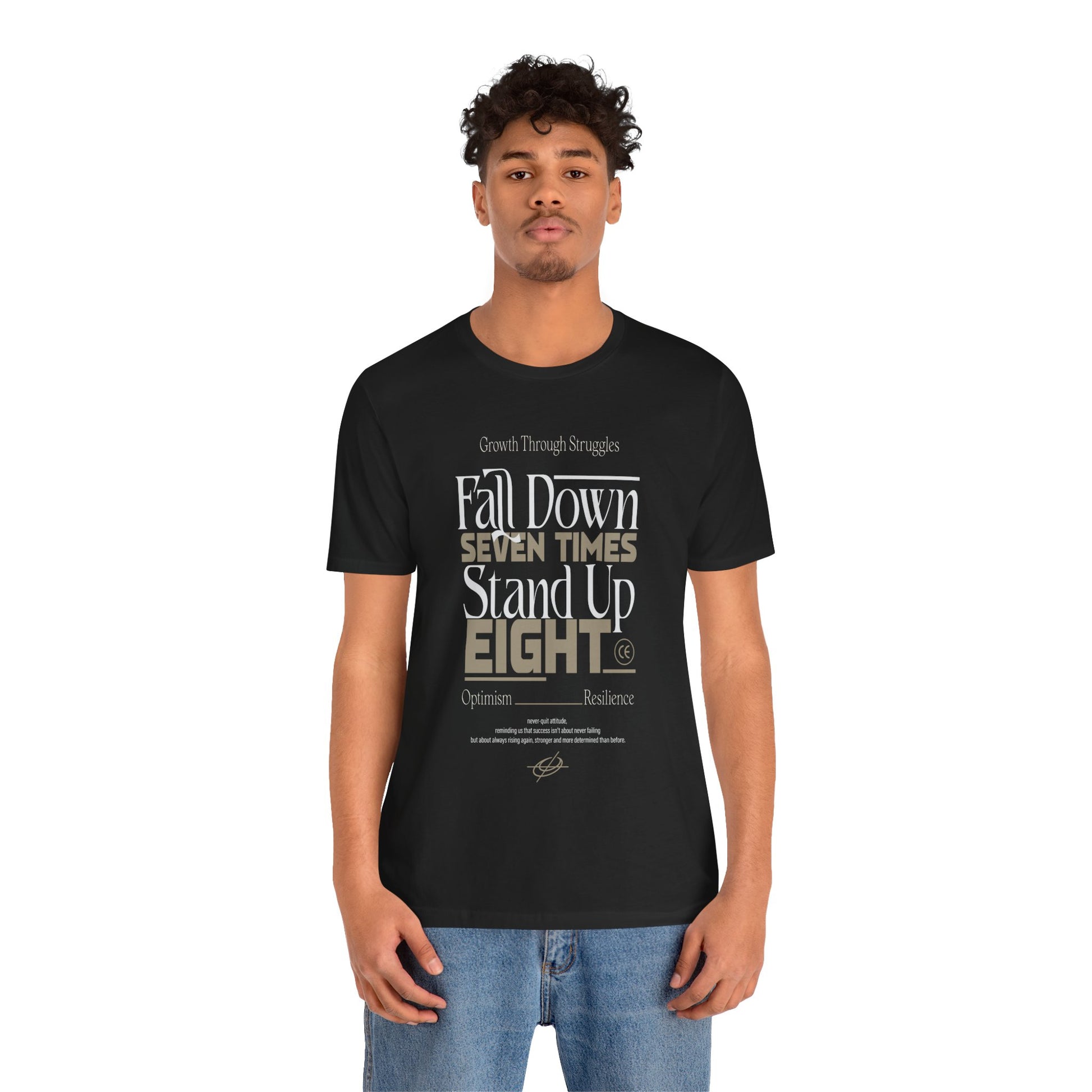 Motivational Quote Shirt – Fall Down Seven Times Stand Up Eight