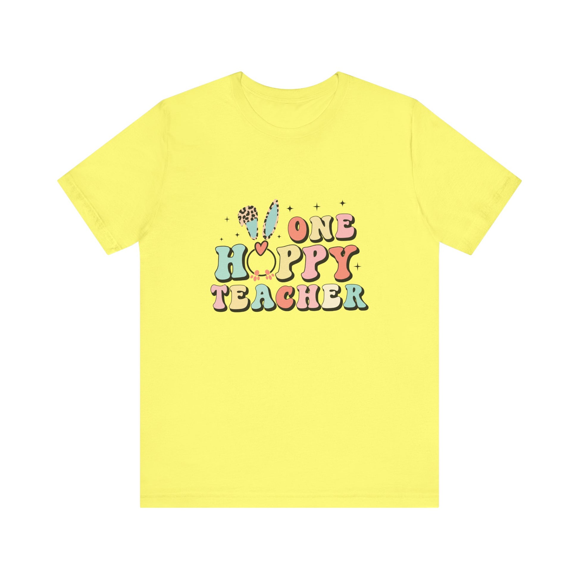 Yellow Teacher Easter Shirt – One Hoppy Teacher Bunny Tee