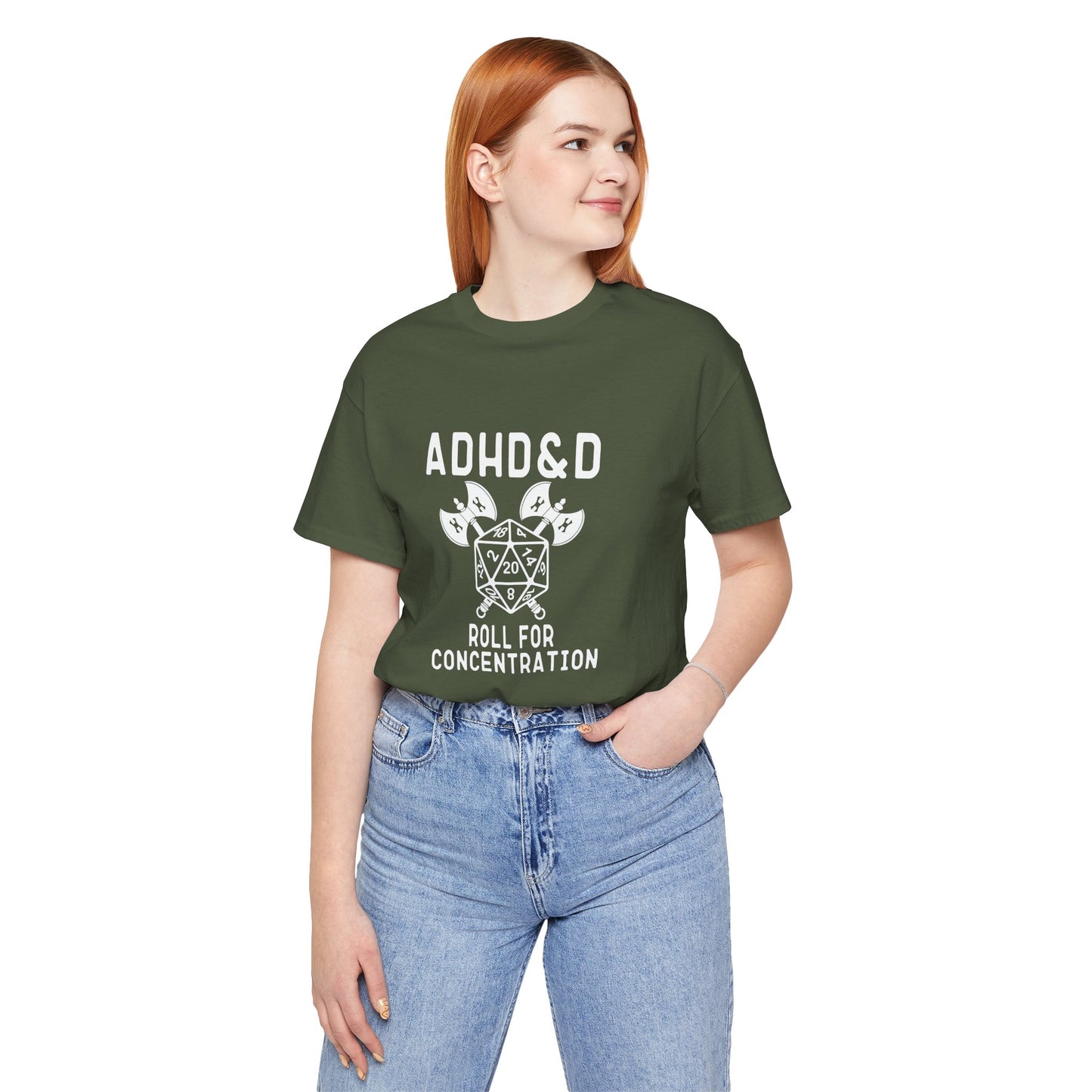 T-Shirt ADHD&D T-Shirt – Funny ADHD Gaming Shirt with Dice and Axes