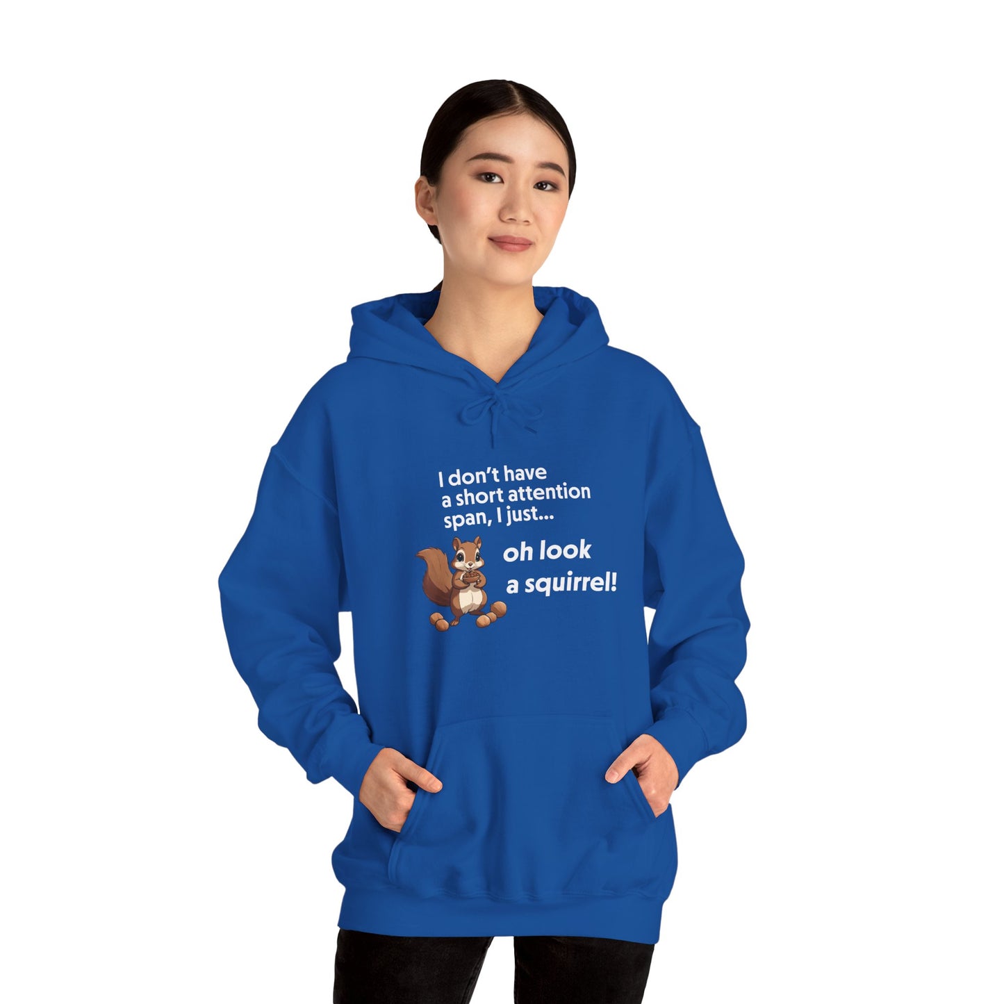 Hoodie I Don’t Have a Short Attention Span – Funny ADHD Hoodie with Squirrel