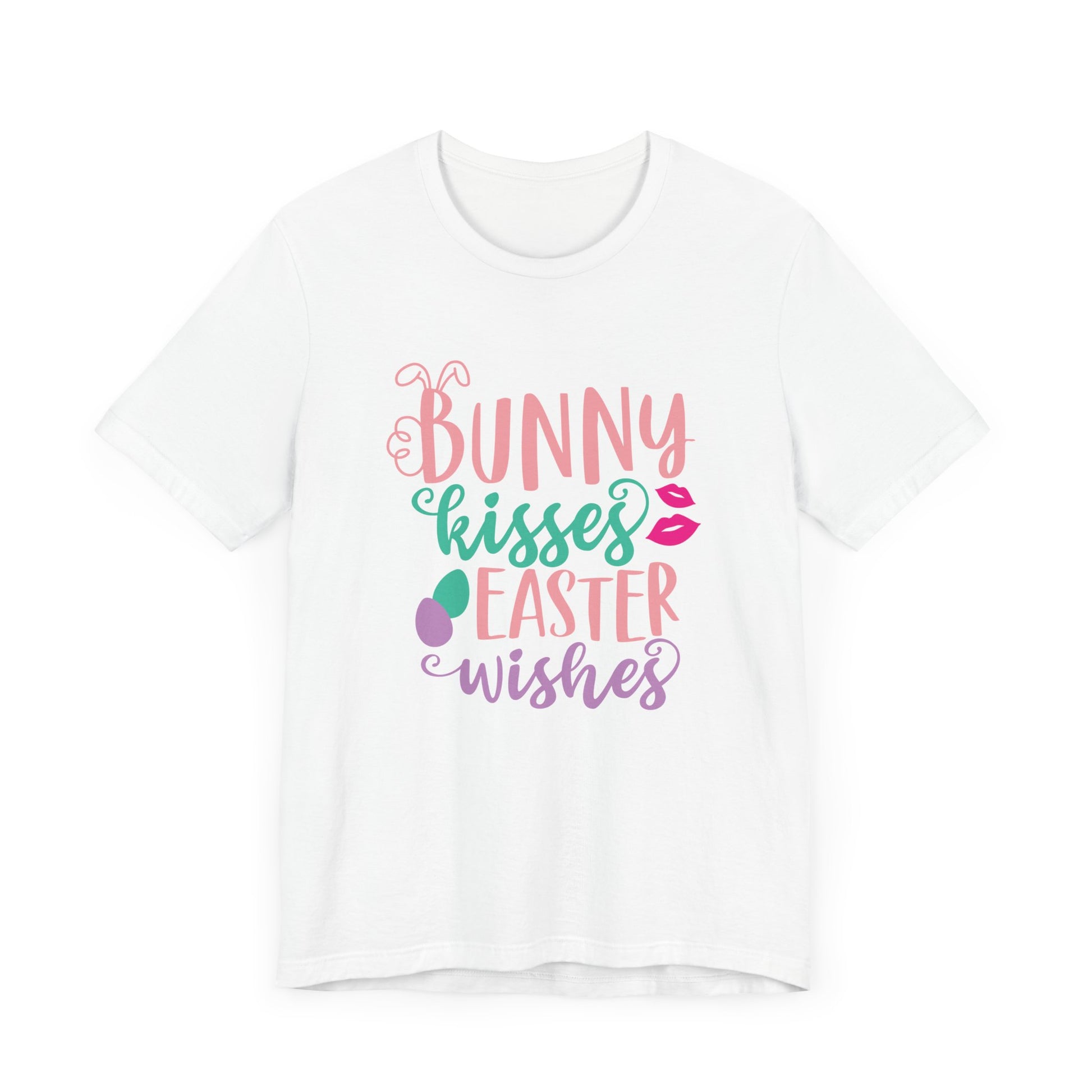 Cute Easter Shirt – Bunny Kisses & Easter Wishes Tee for Women | Family Easter Tee