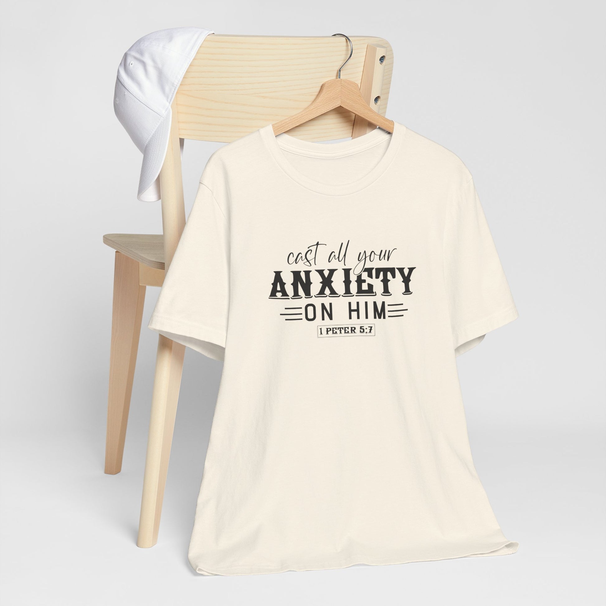 T-Shirt Cast All Your Anxiety on Him Anxiety Shirt – Christian Bible Verse Tee