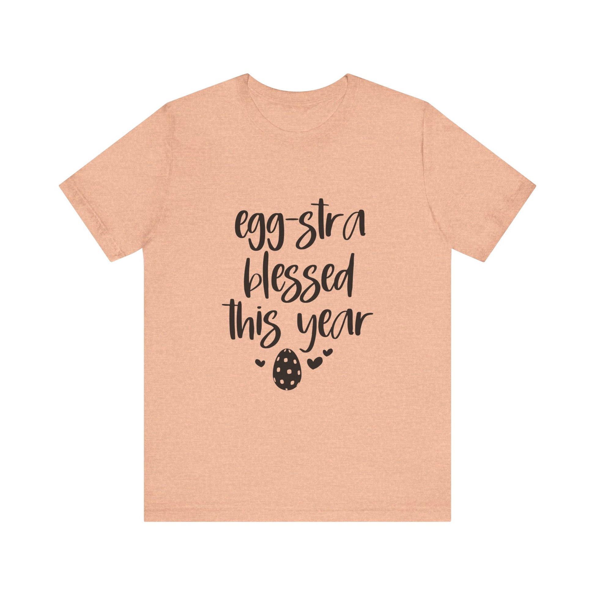 Heather Peach Faith-Based Easter Shirt – Eggstra Blessed This Year Tee
