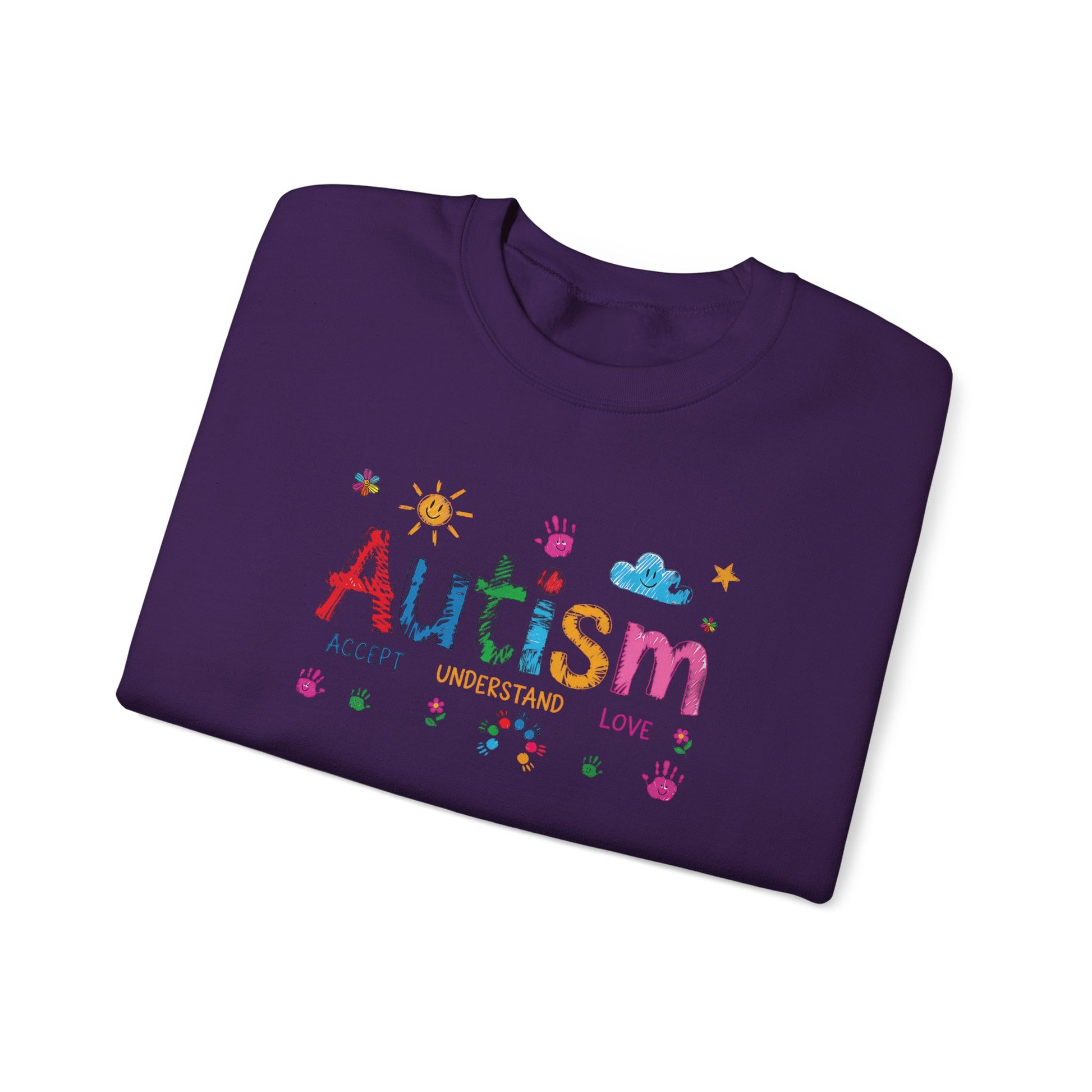 Sweatshirt Accept Understand Love Autism Sweatshirt with Playful Design