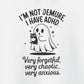 Hoodie I'M NOT DEMURE – Funny ADHD Hoodie with Ghost and Cat Design
