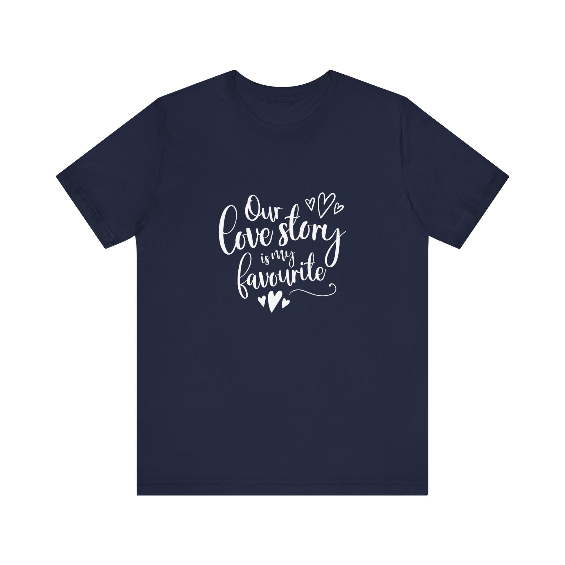 Navy Couples Gift Shirt – Our Love Story Is My Favorite Tee