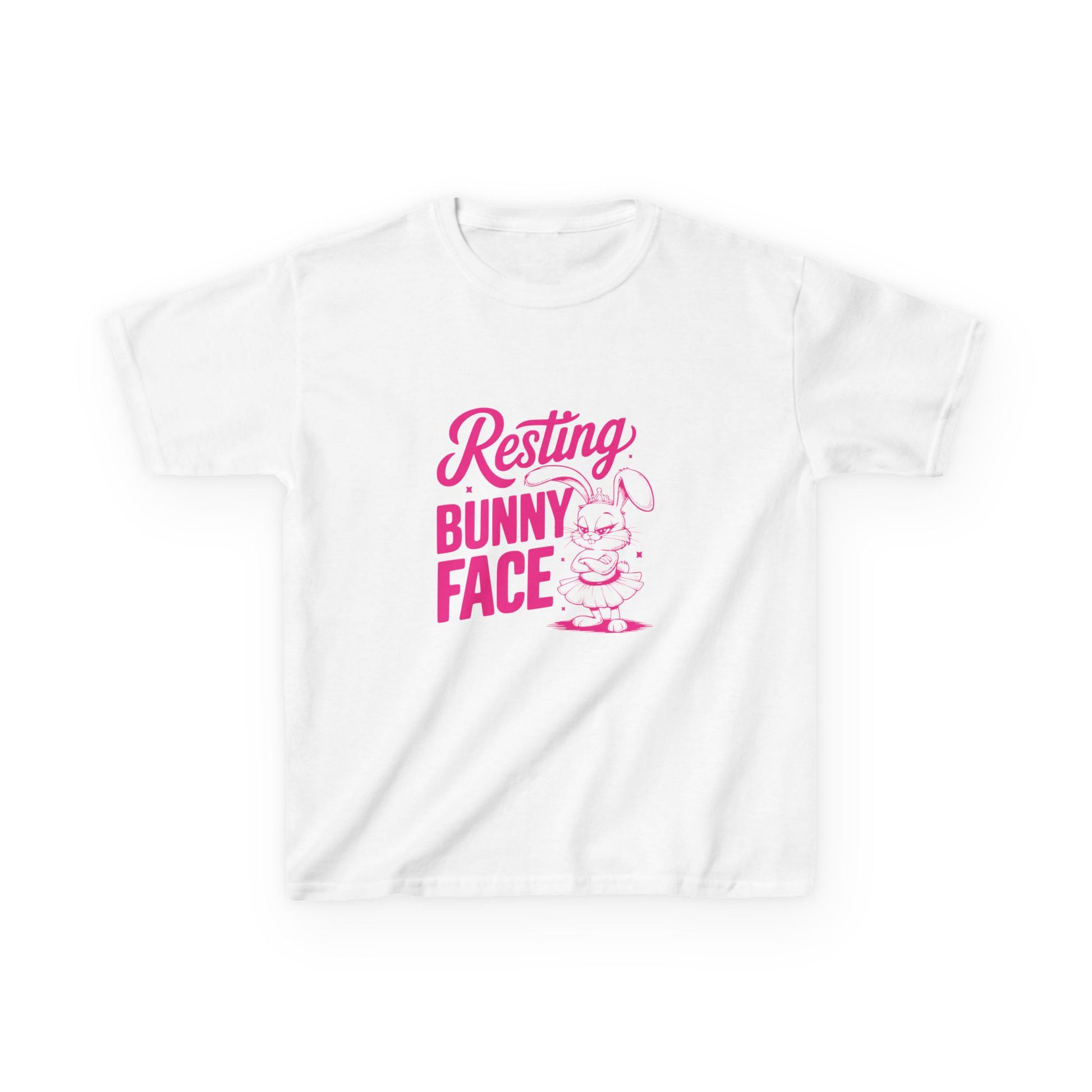 White Resting Bunny Face Kids Easter Shirt | Funny Easter Tee for Kids