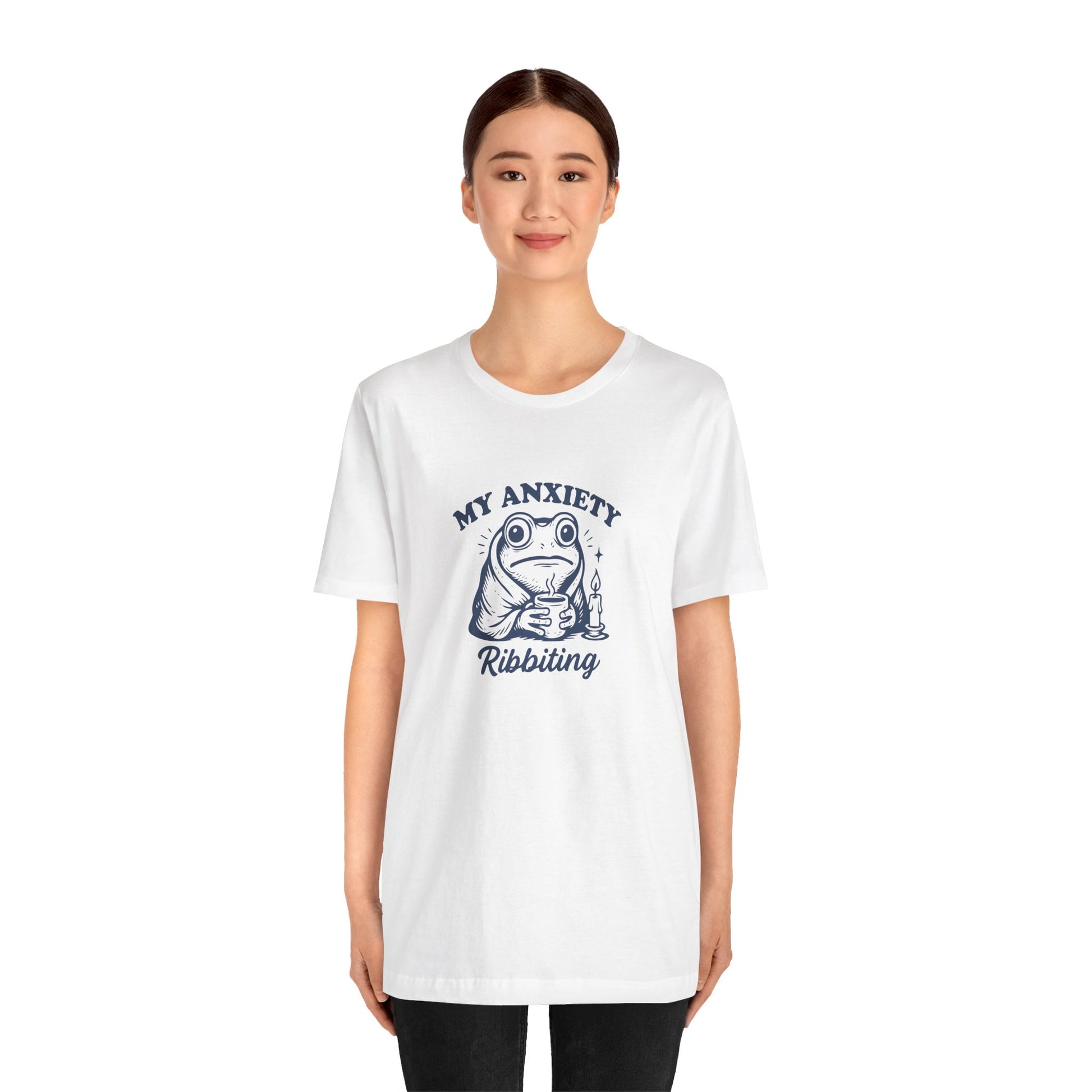 T-Shirt MY ANXIETY Ribbiting Shirt – Funny Anxiety Shirt with Frog Graphic