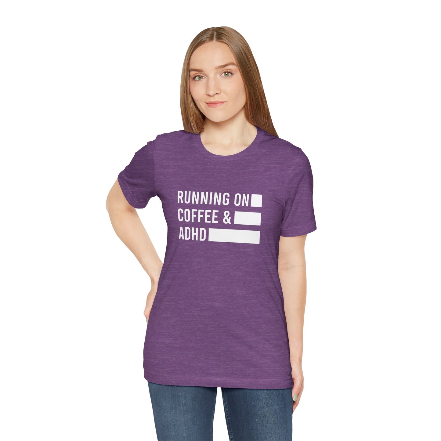 T-Shirt RUNNING ON COFFEE & ADHD – Funny ADHD T-Shirt for Adults