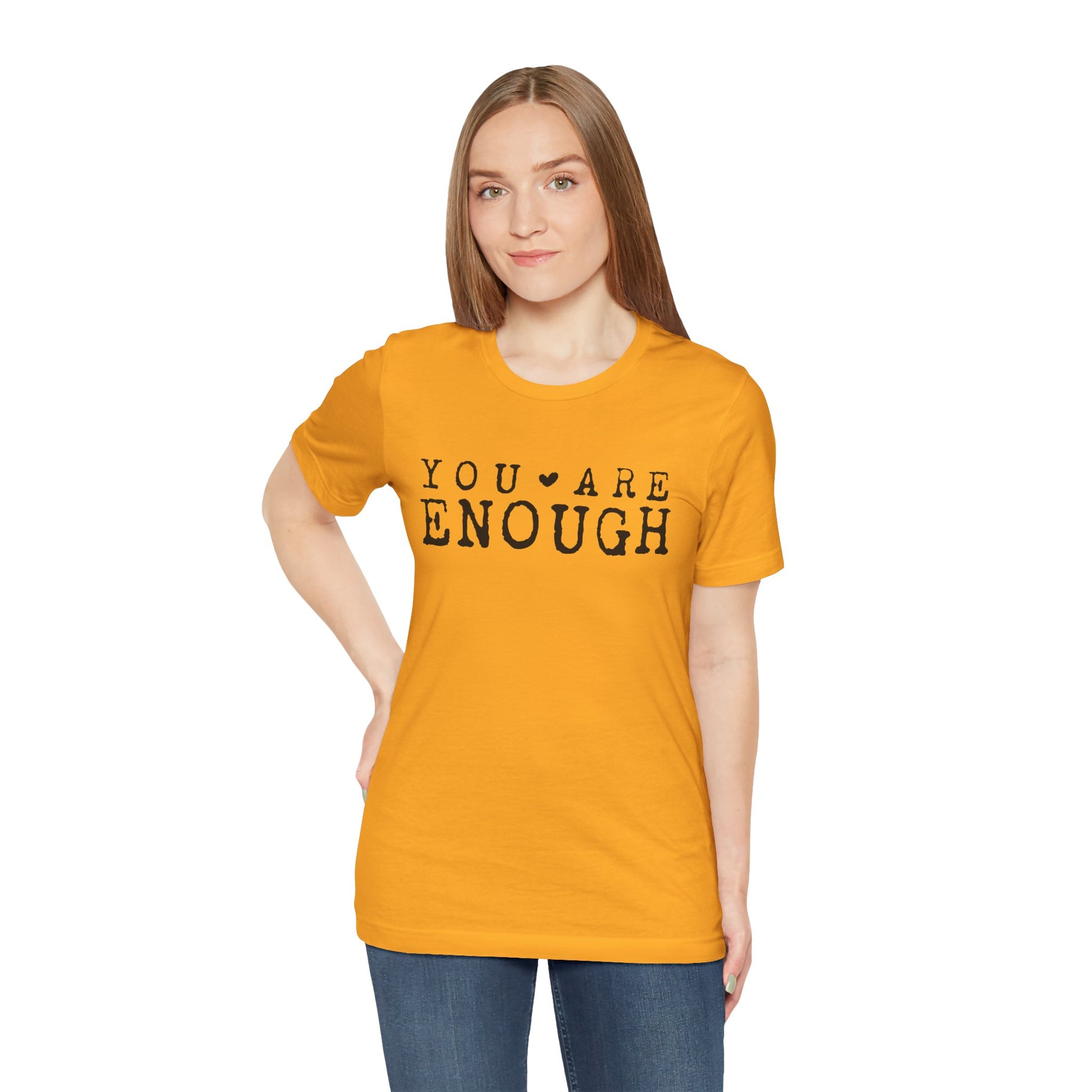 You Are Enough – Gold Suicide Awareness Shirts for Women