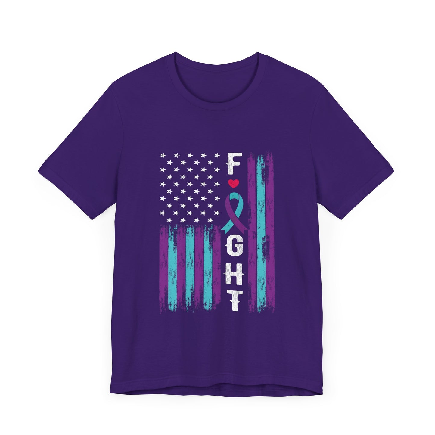 Fight – Team Purple American Flag Suicide Awareness Shirt for Men & Women