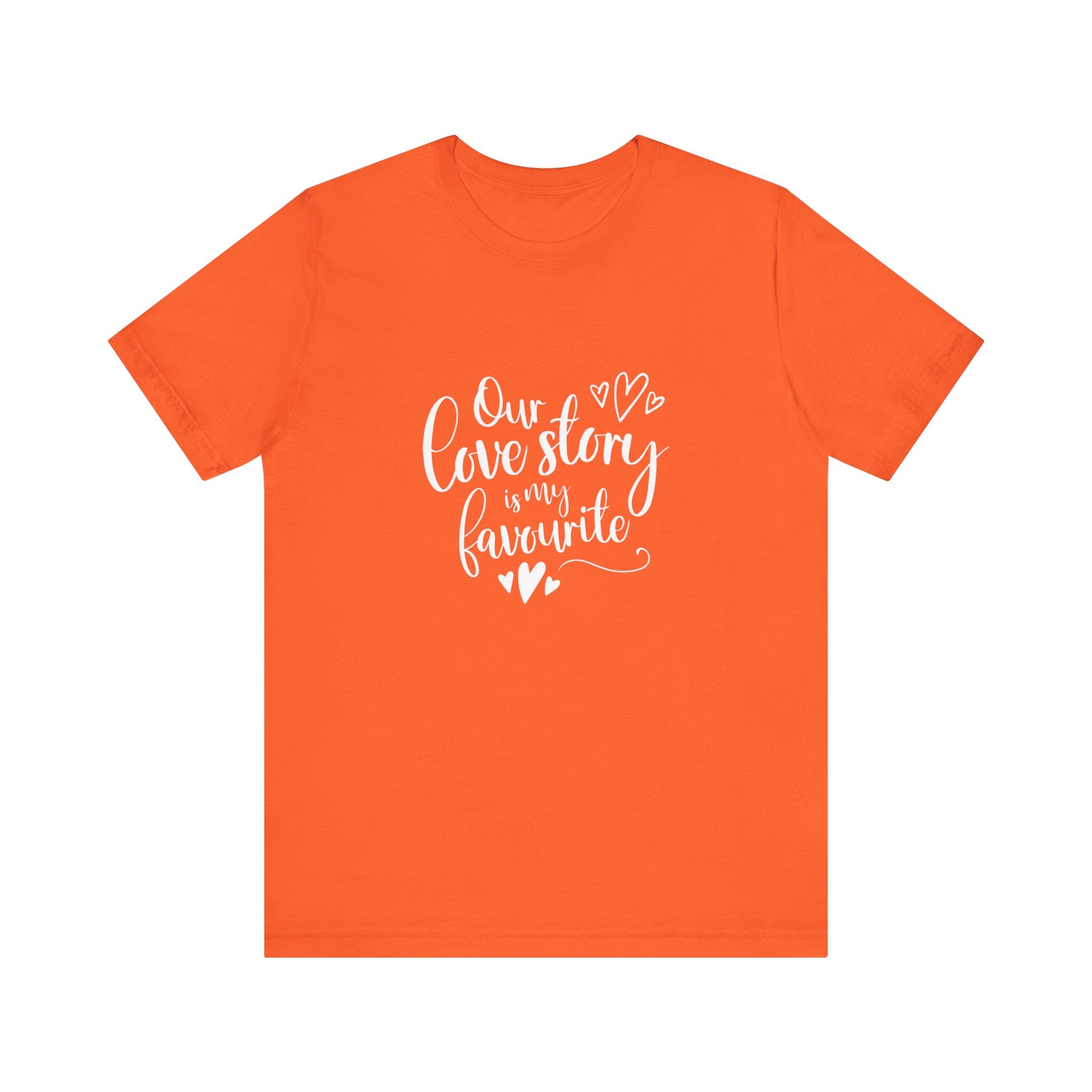 Orange Couples Gift Shirt – Our Love Story Is My Favorite Tee