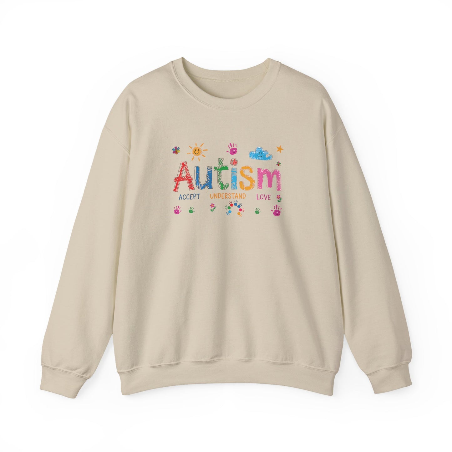Sweatshirt Accept Understand Love Autism Sweatshirt with Playful Design