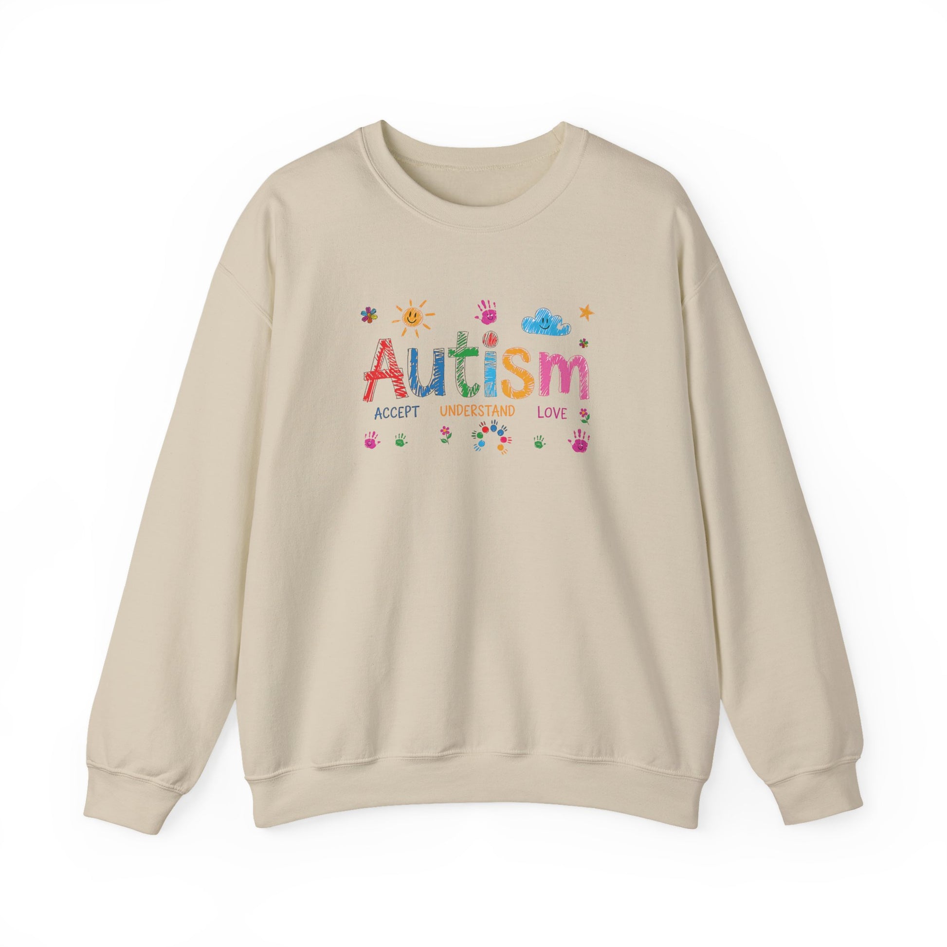 Sweatshirt Accept Understand Love Autism Sweatshirt with Playful Design