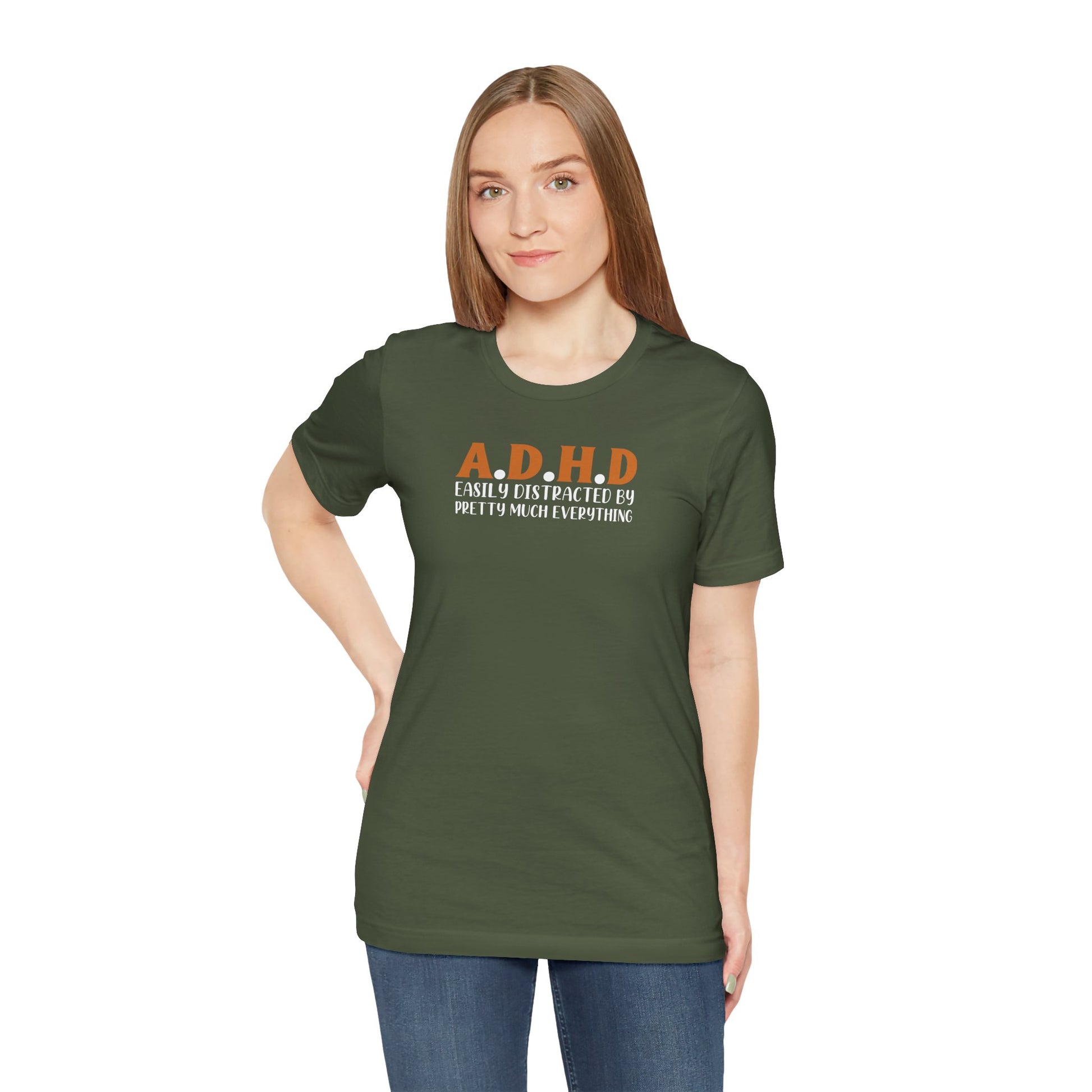 T-Shirt A.D.H.D Easily Distracted – Funny ADHD T Shirt for Teens & Adults