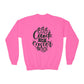 Safety Pink Egg-cited for Easter Kids Sweatshirt | Funny Easter Sweatshirt