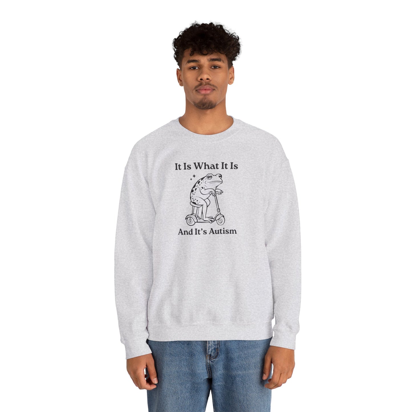 Sweatshirt It Is What It Is And It’s Autism Funny Sweatshirt for Adults & Teens
