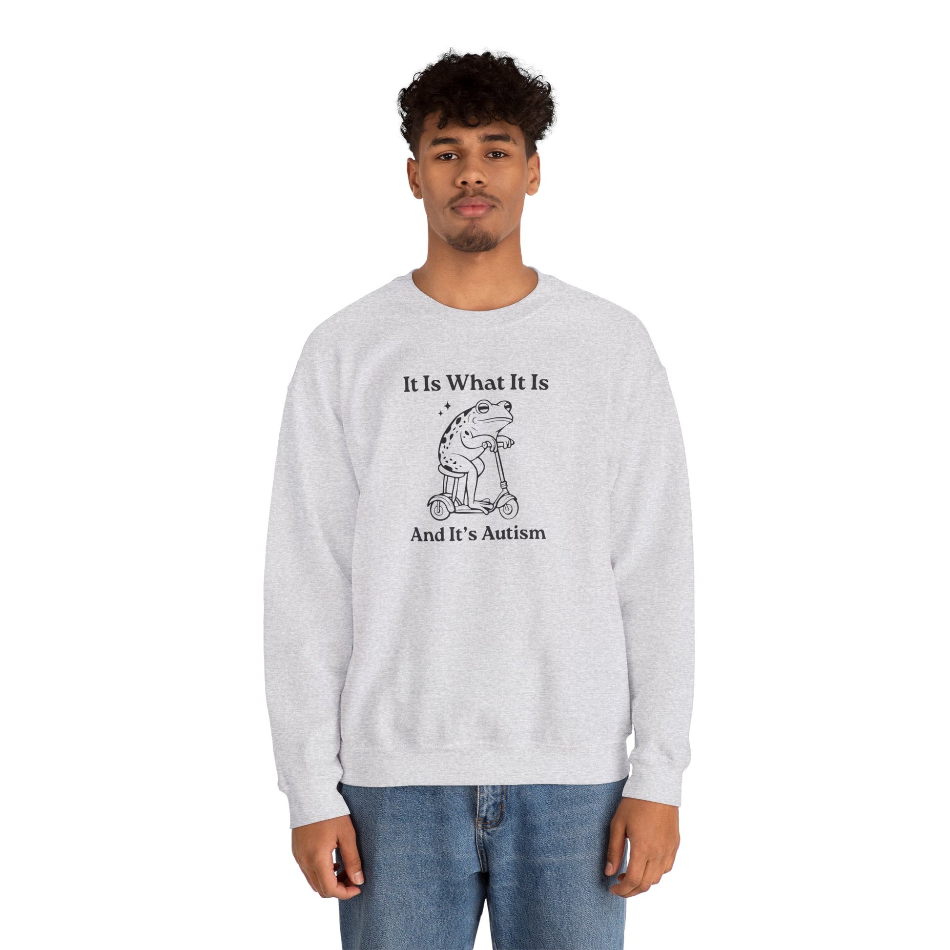 Sweatshirt It Is What It Is And It’s Autism Funny Sweatshirt for Adults & Teens
