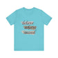 Turquoise Inspirational T Shirts – Believe Achieve Succeed Tee for Women