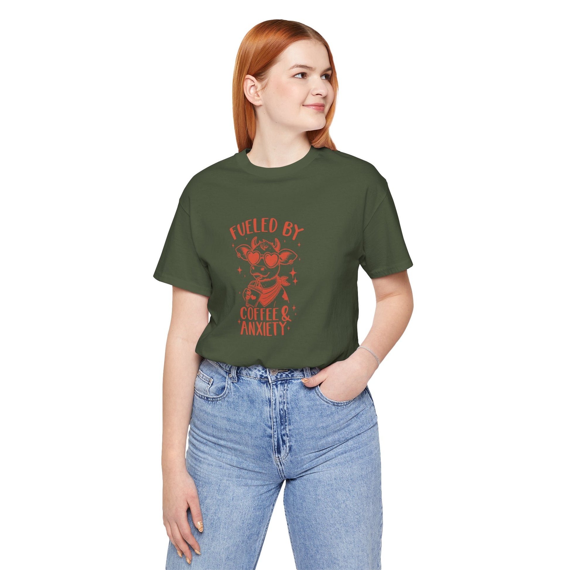 T-Shirt Fueled by Coffee and Anxiety – Funny Women's Anxiety T-shirt