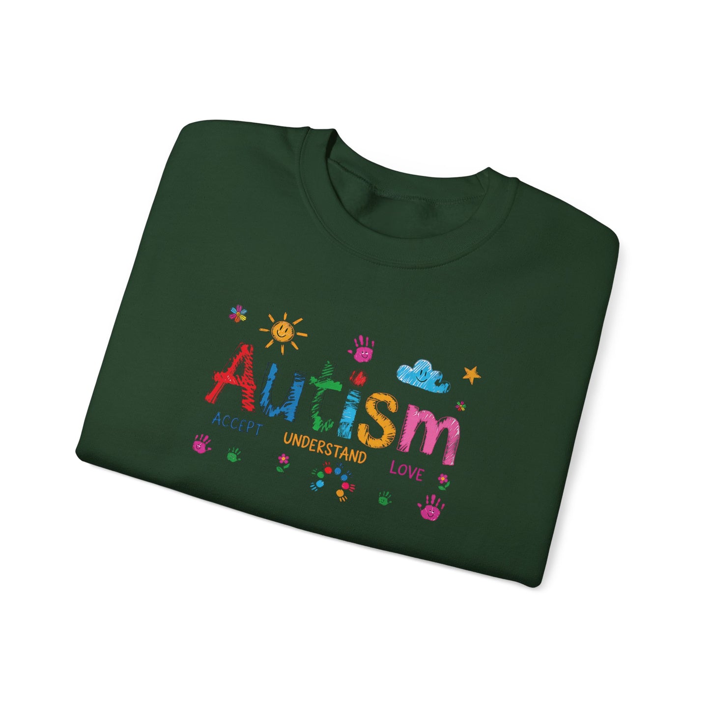 Sweatshirt Accept Understand Love Autism Sweatshirt with Playful Design