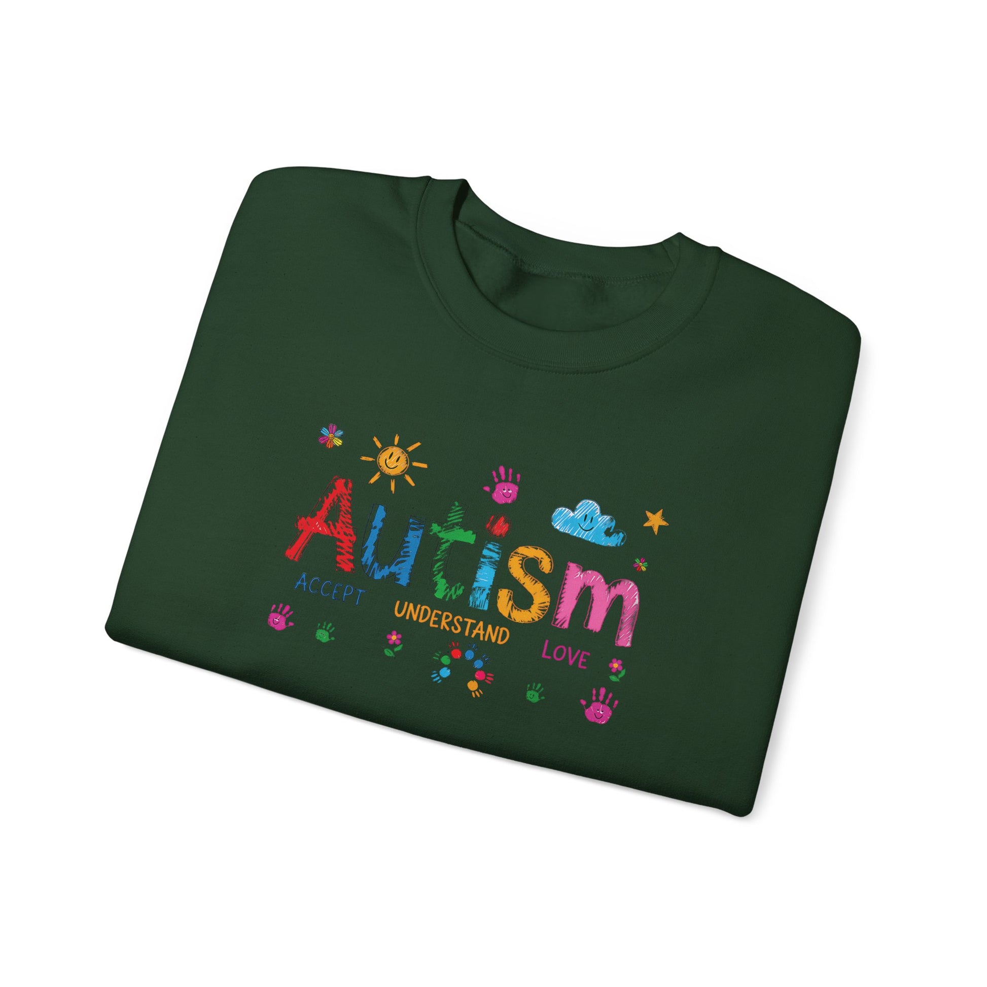 Sweatshirt Accept Understand Love Autism Sweatshirt with Playful Design