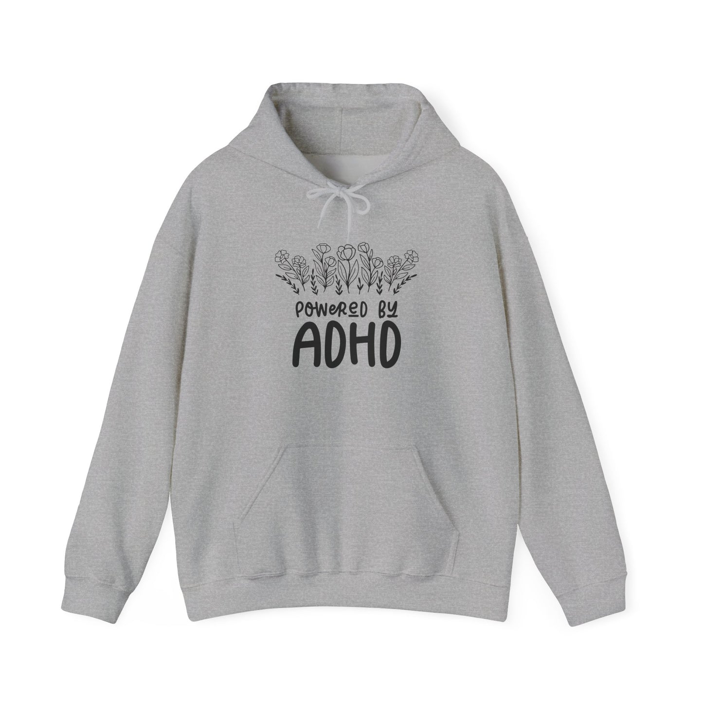 POWERED BY ADHD – Floral Minimalist ADHD Hoodie for Awareness