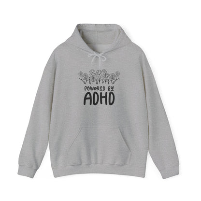 POWERED BY ADHD – Floral Minimalist ADHD Hoodie for Awareness
