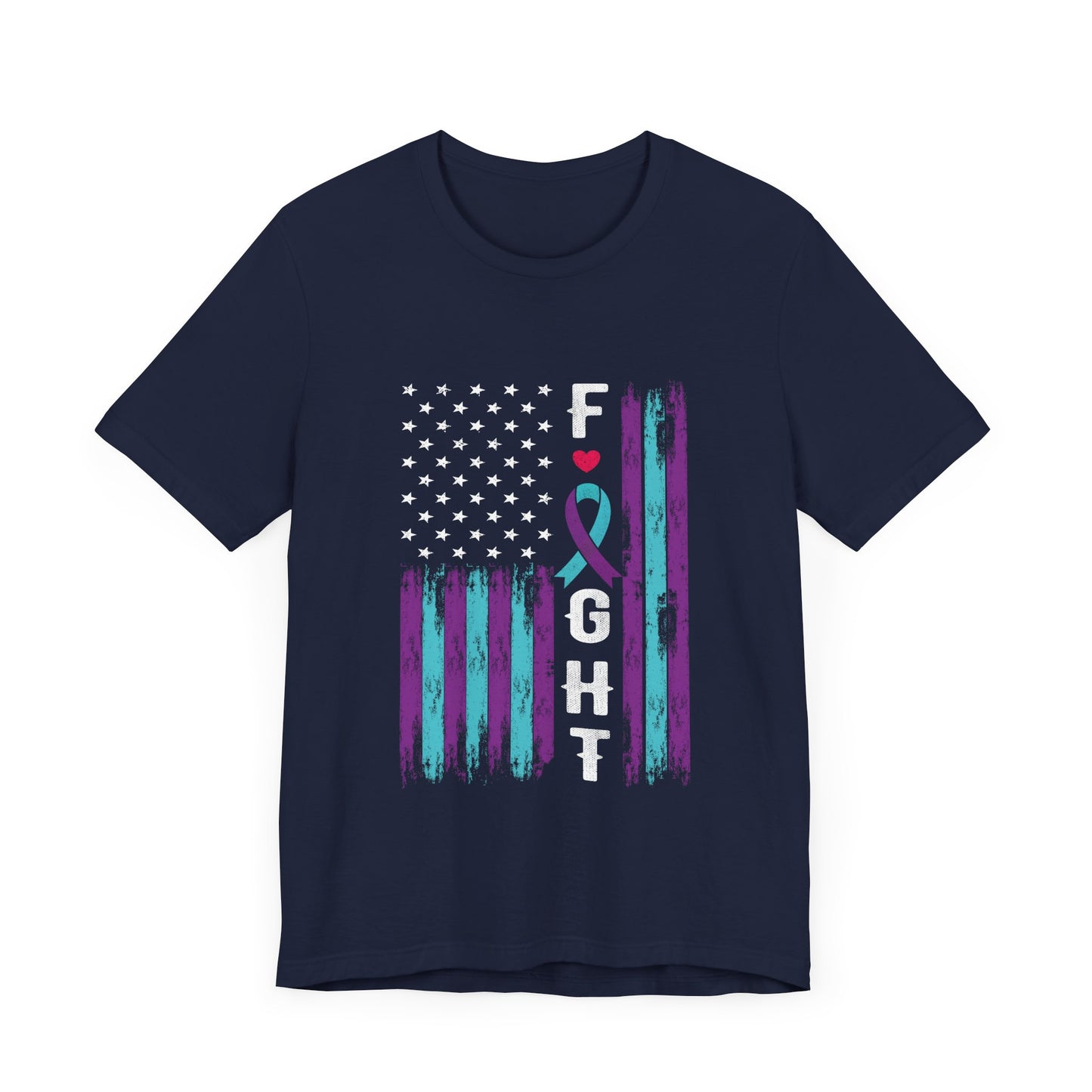 Fight – Navy American Flag Suicide Awareness Shirt for Men & Women