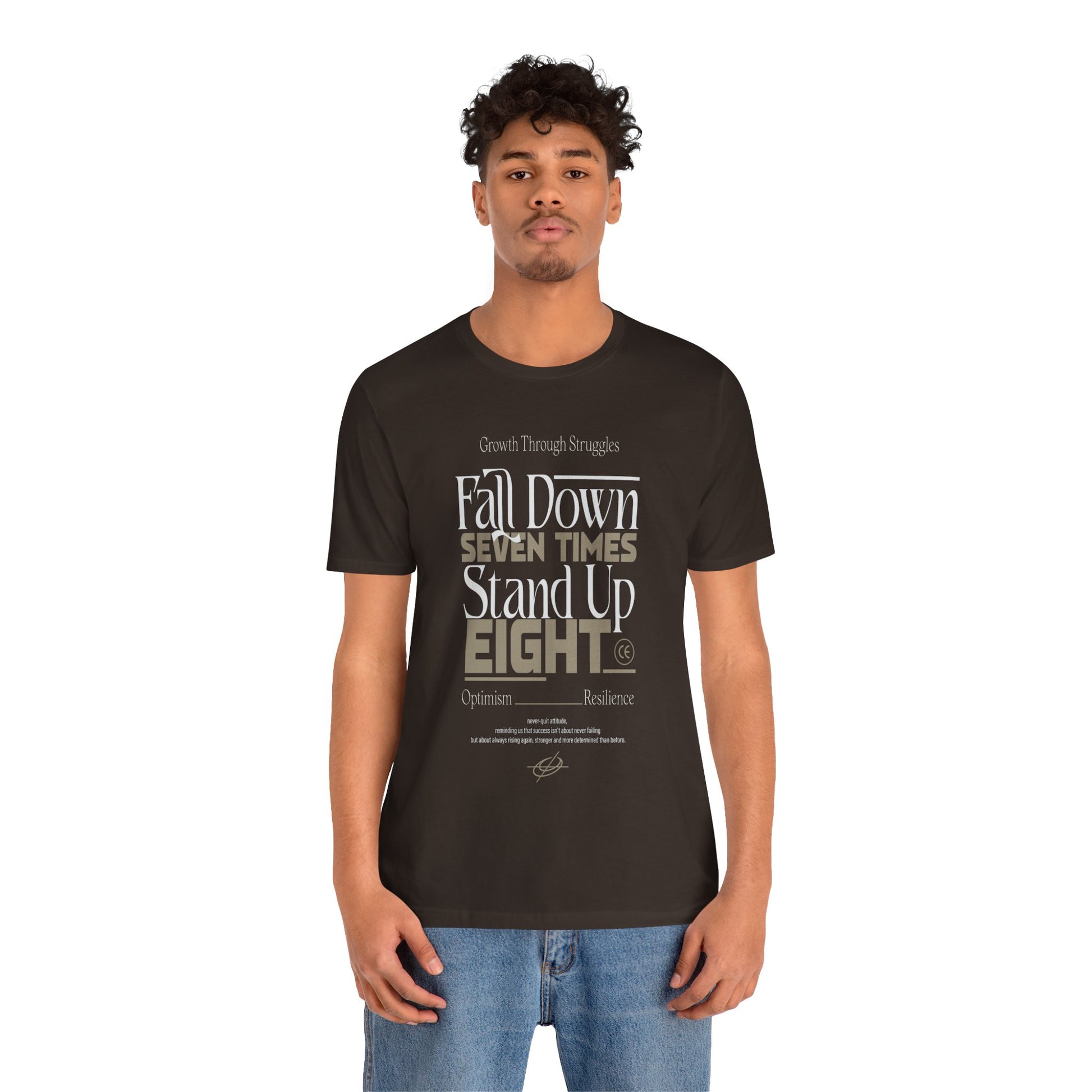 Motivational Quote Shirt – Fall Down Seven Times Stand Up Eight