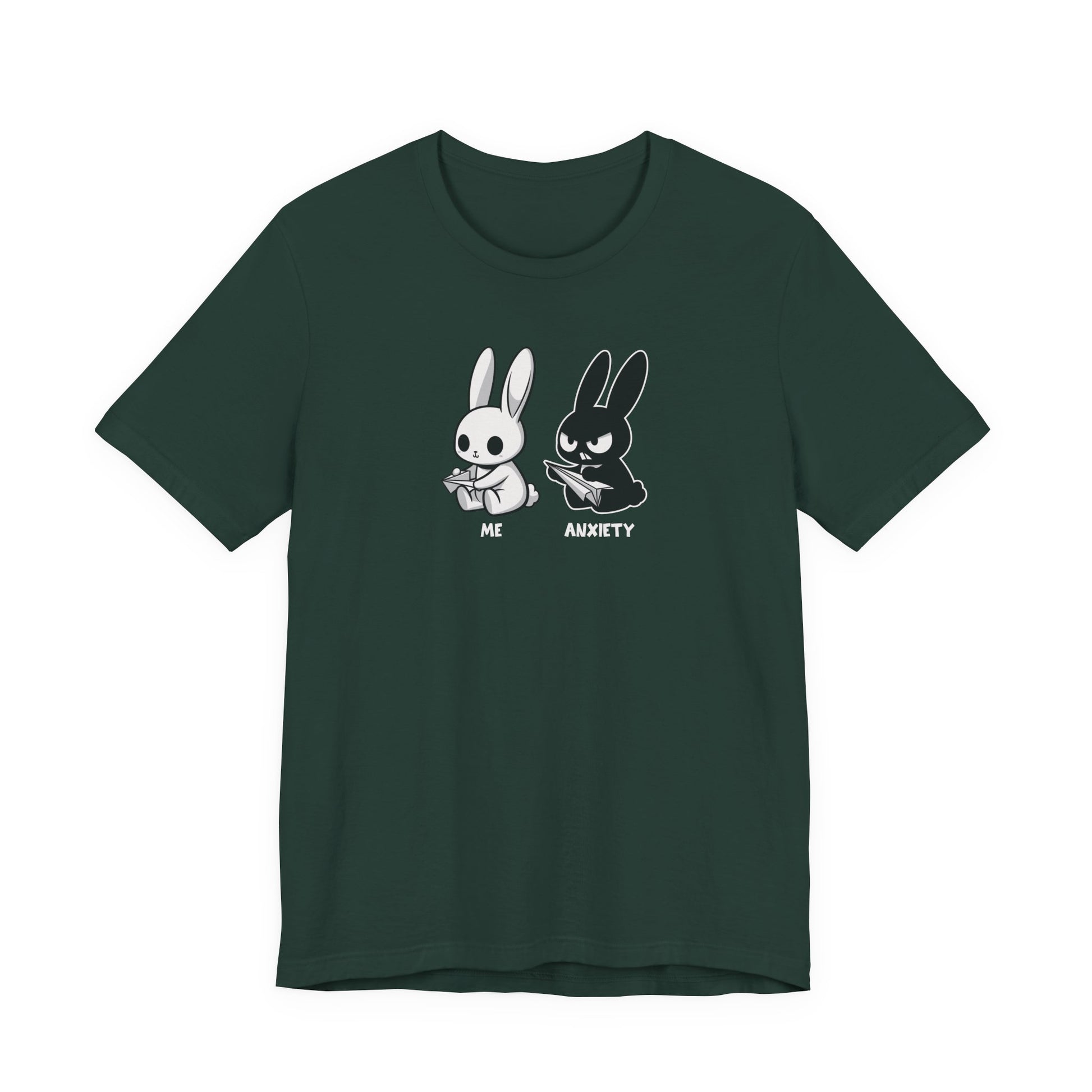 T-Shirt ME vs ANXIETY Rabbit Shirt – Funny Anxiety Shirt for Animal Lovers